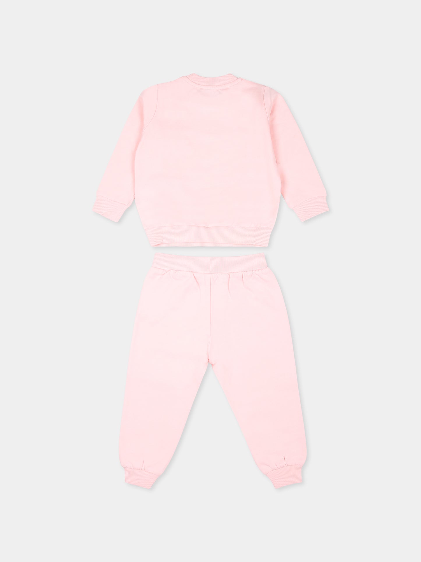 Completo rosa per neonata con due Teddy Bears,Moschino Kids,M6K02P LCA14 50209