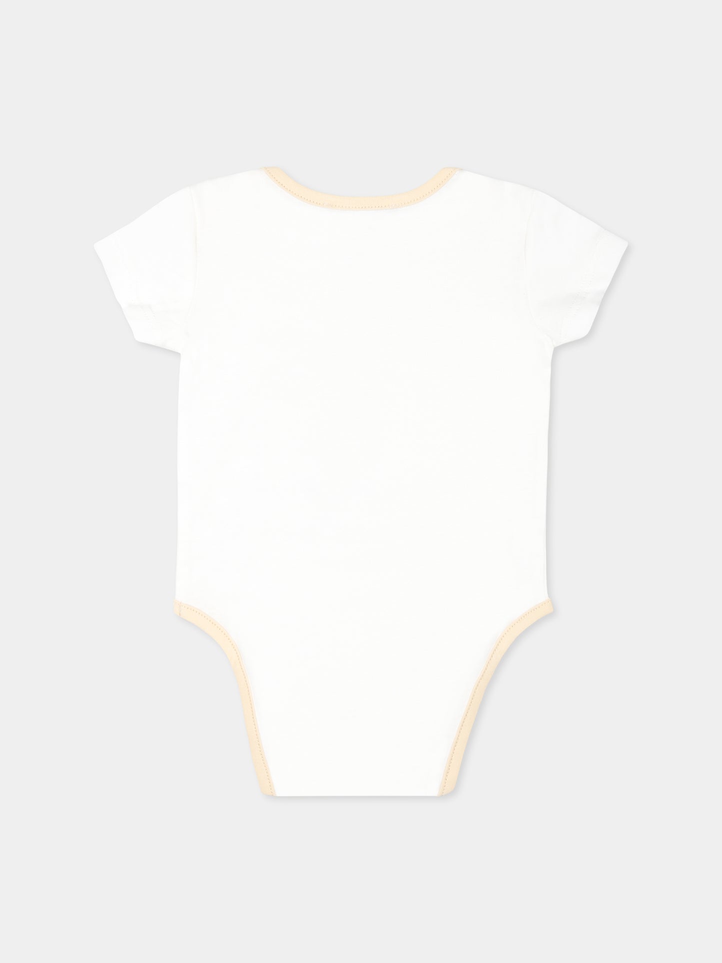 Set body avorio per neonati con Teddy Bear e stelle,Moschino Kids,M8Y017 LAB99 86016