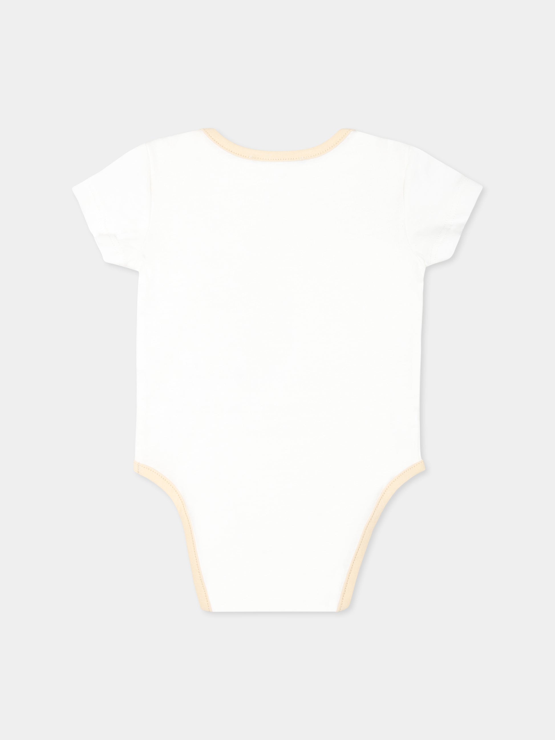 Set body avorio per neonati con Teddy Bear e stelle,Moschino Kids,M8Y017 LAB99 86016