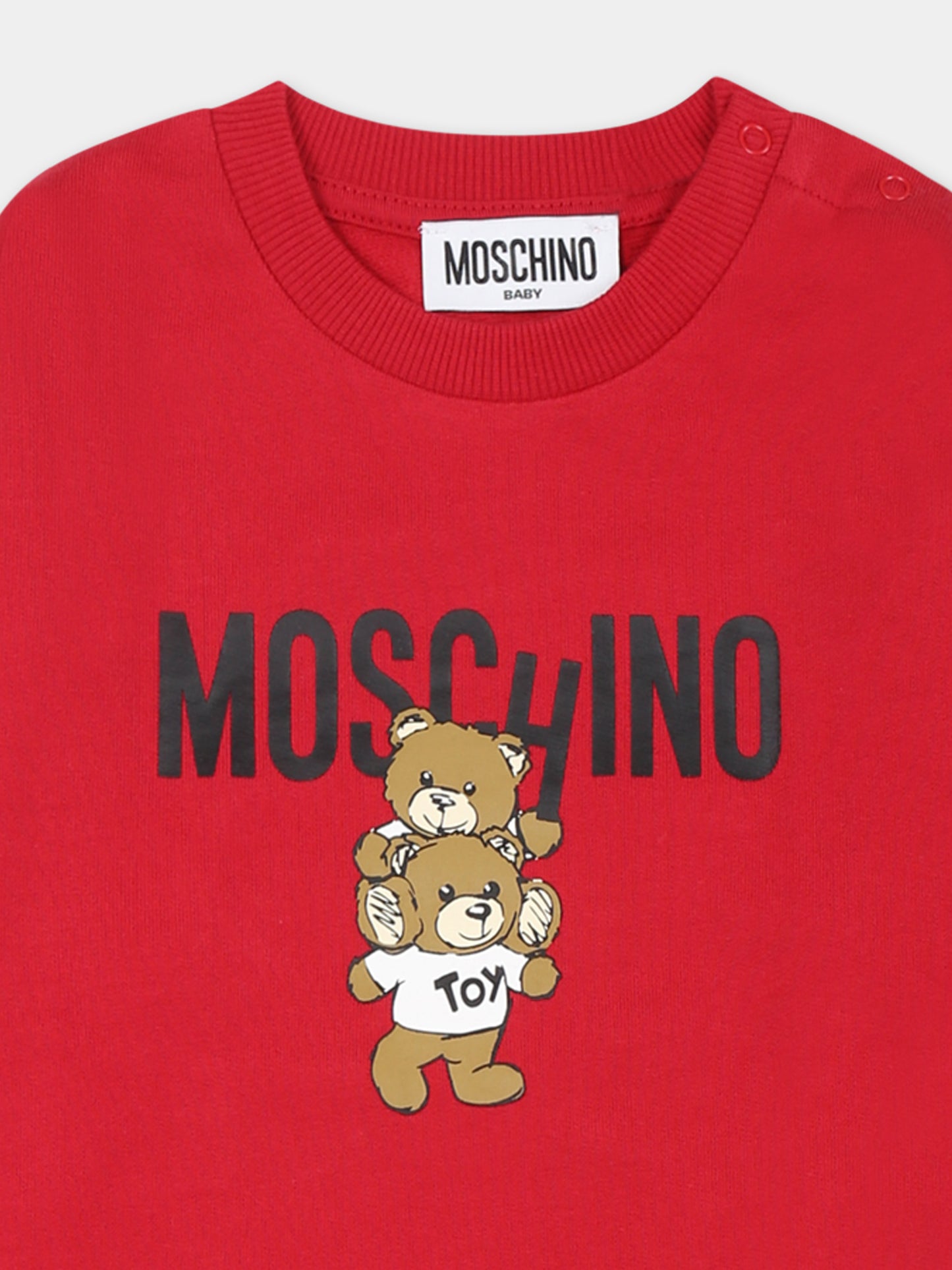 Robe bordeaux pour bébé fille avec deux Teddy Bears