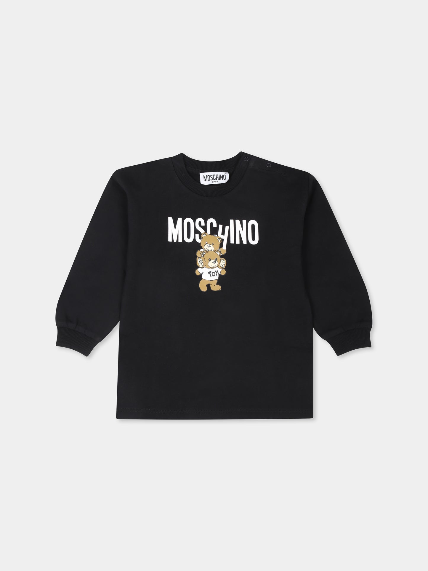 Vestito nero per neonata con due Teddy Bears,Moschino Kids,MDV0BN LCA14 60100