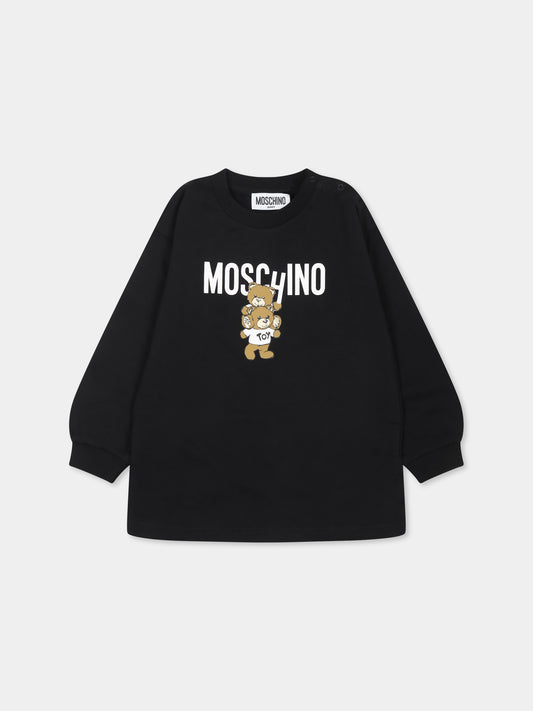 Robe noire pour bébé fille avec deux Teddy Bears