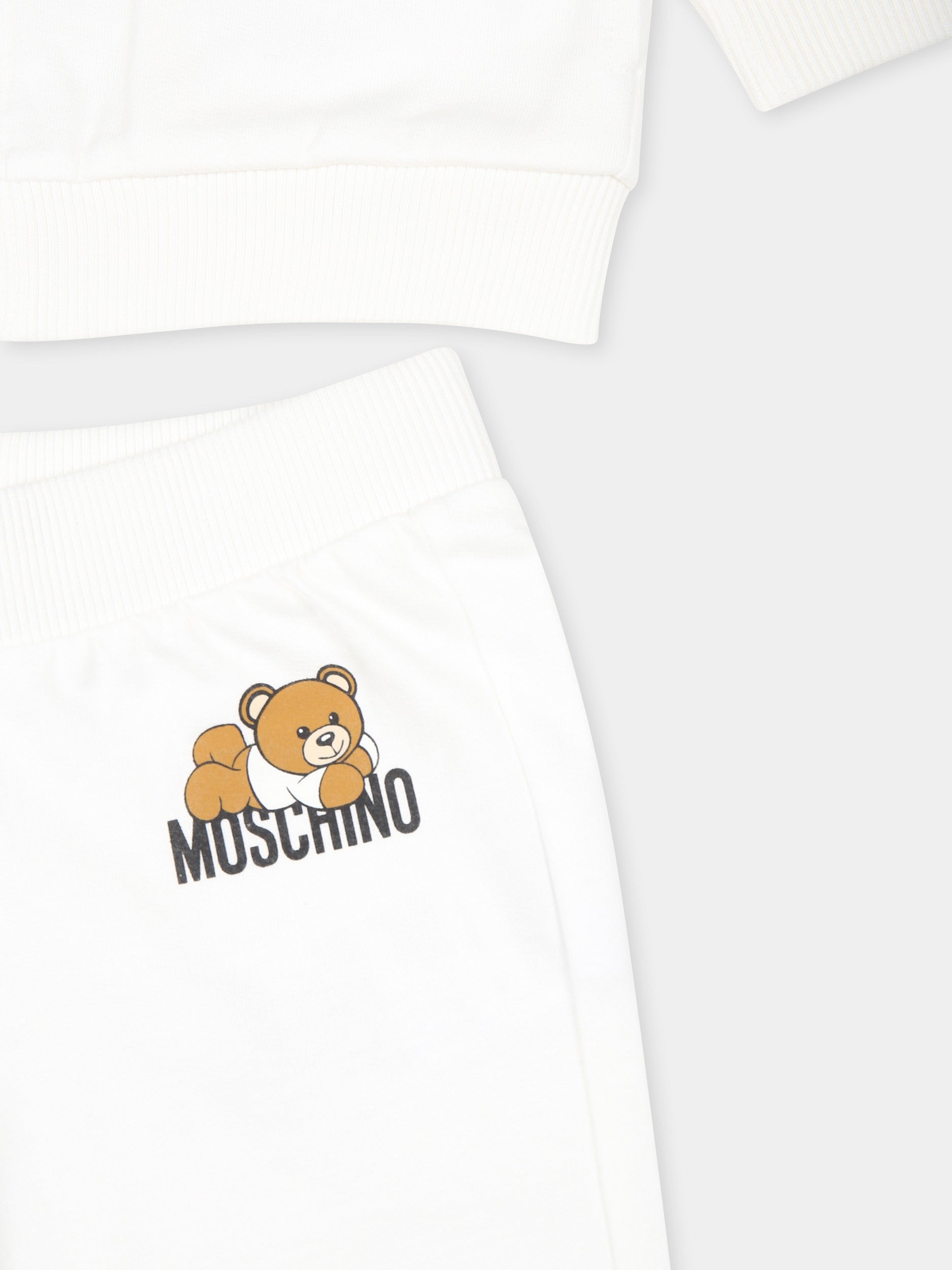 Completo avorio per neonati con Teddy Bear,Moschino Kids,MMK04P LCA63 10063