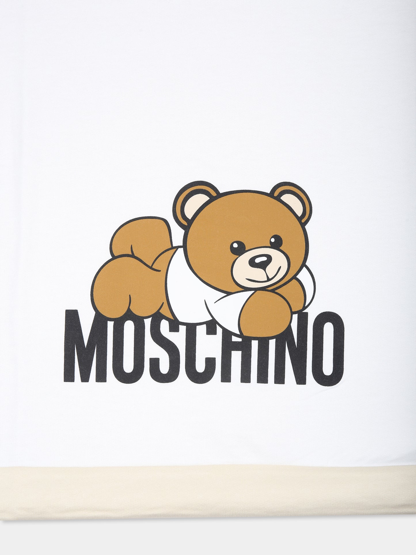 Coperta beige per neonati con Teddy Bear,Moschino Kids,MOB00C LCA63 20404