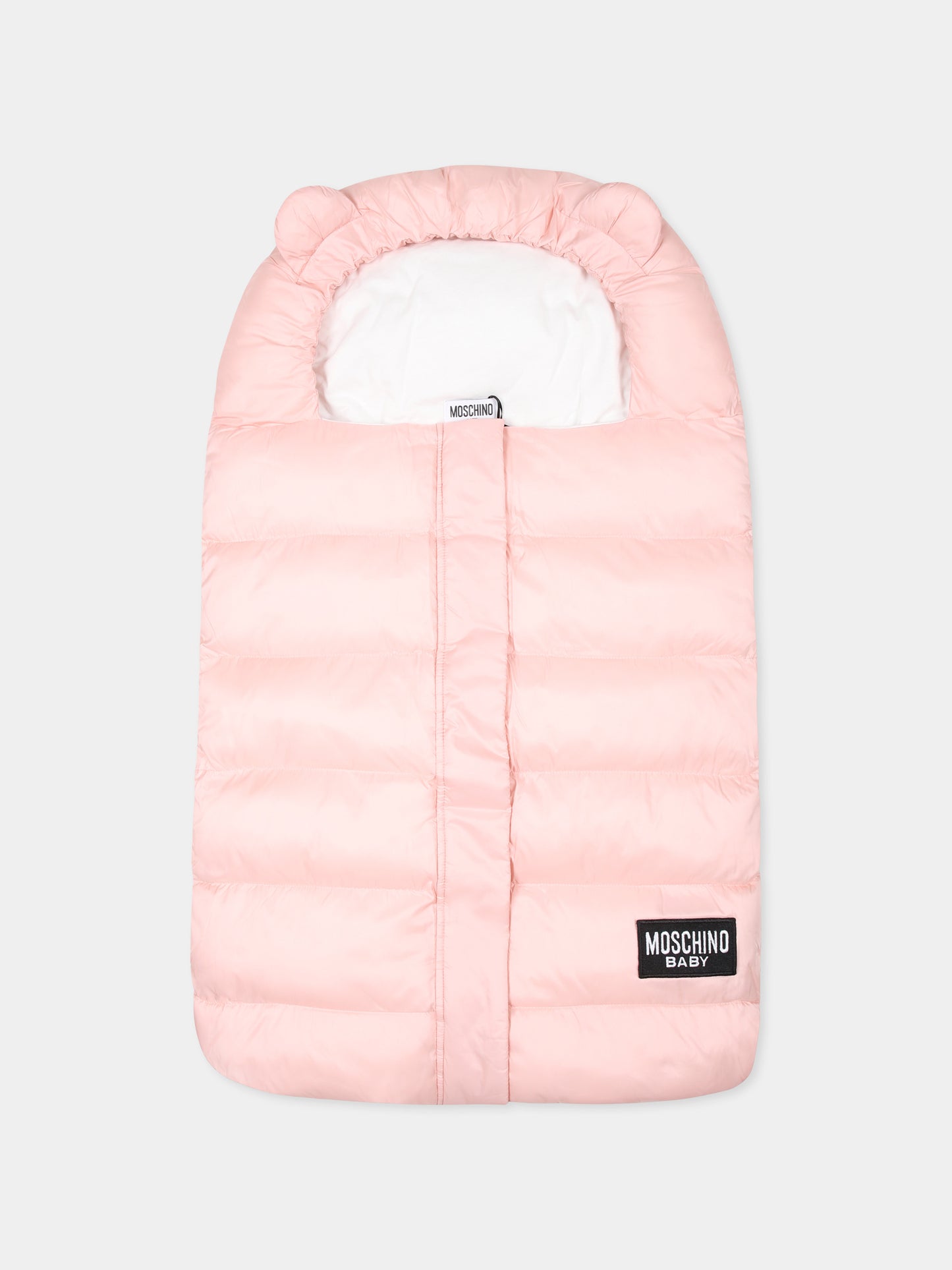 Sacco nanna rosa per neonata con patch logato,Moschino Kids,MUE00Q L3A22 50209