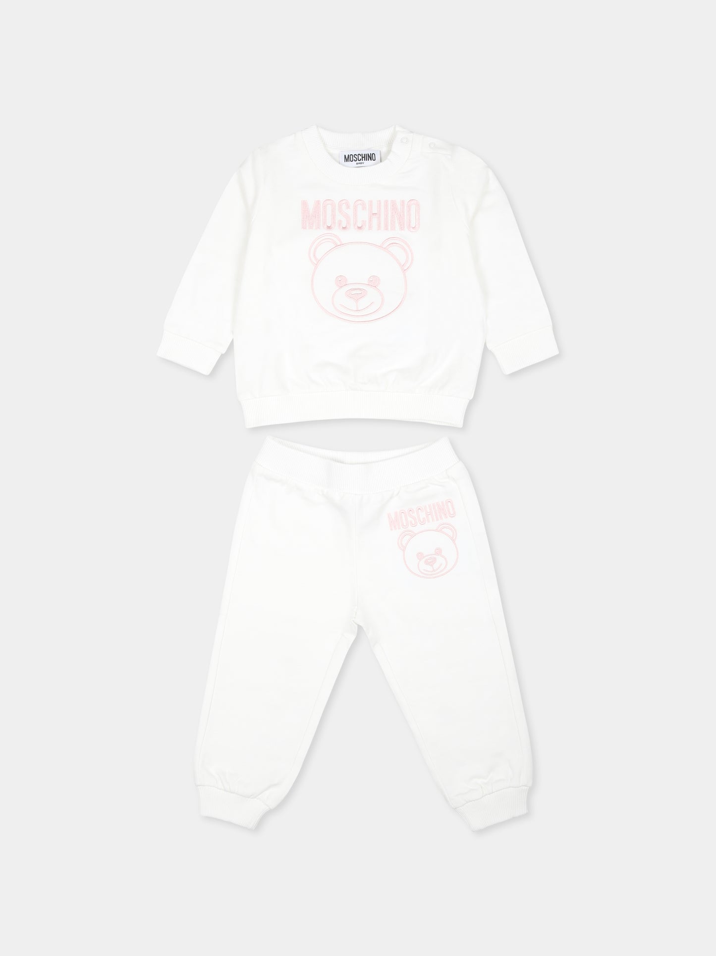 Completo avorio per neonata con Teddy Bear,Moschino Kids,MUK051 LCA40 84324