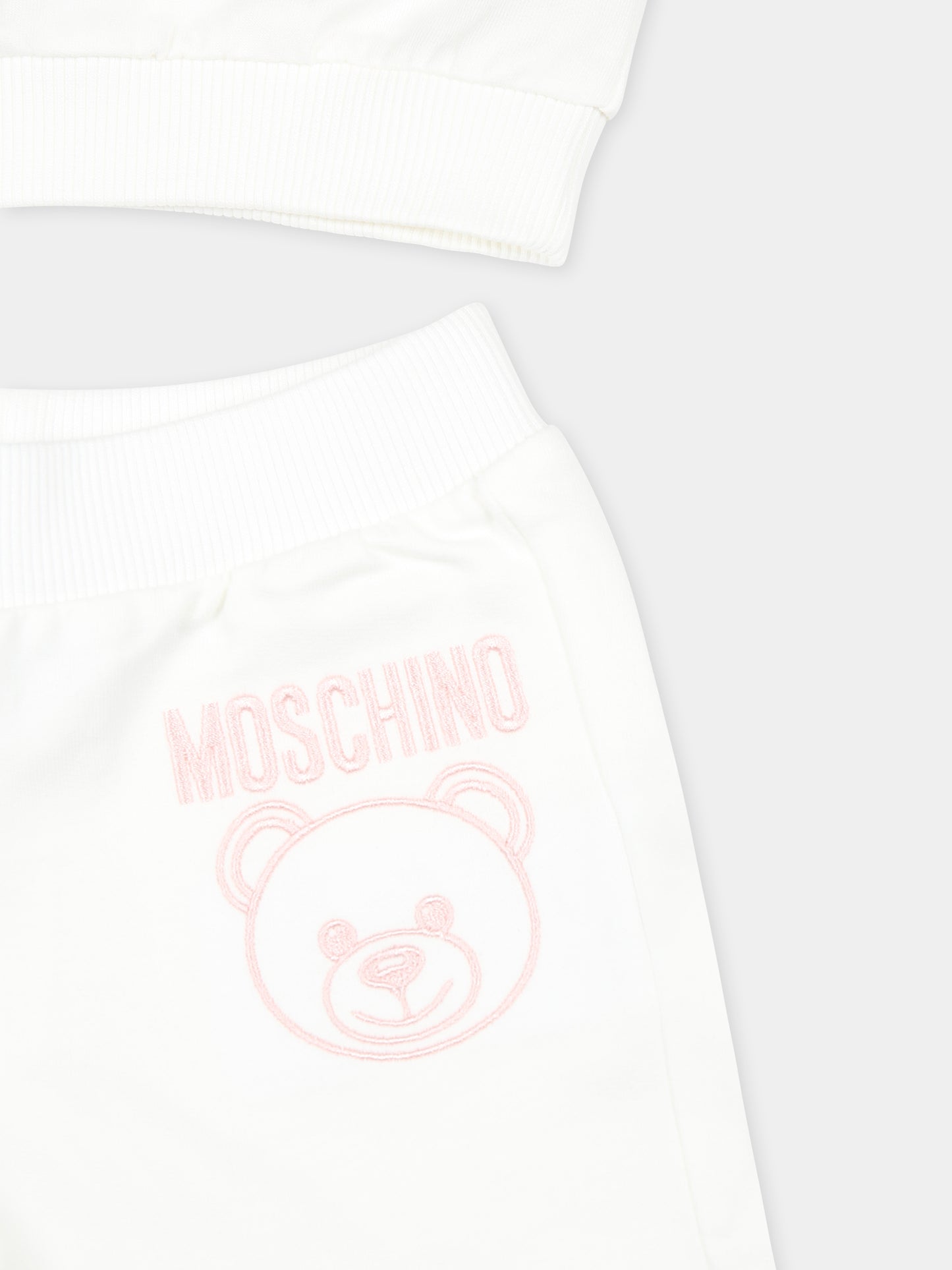 Completo avorio per neonata con Teddy Bear,Moschino Kids,MUK051 LCA40 84324