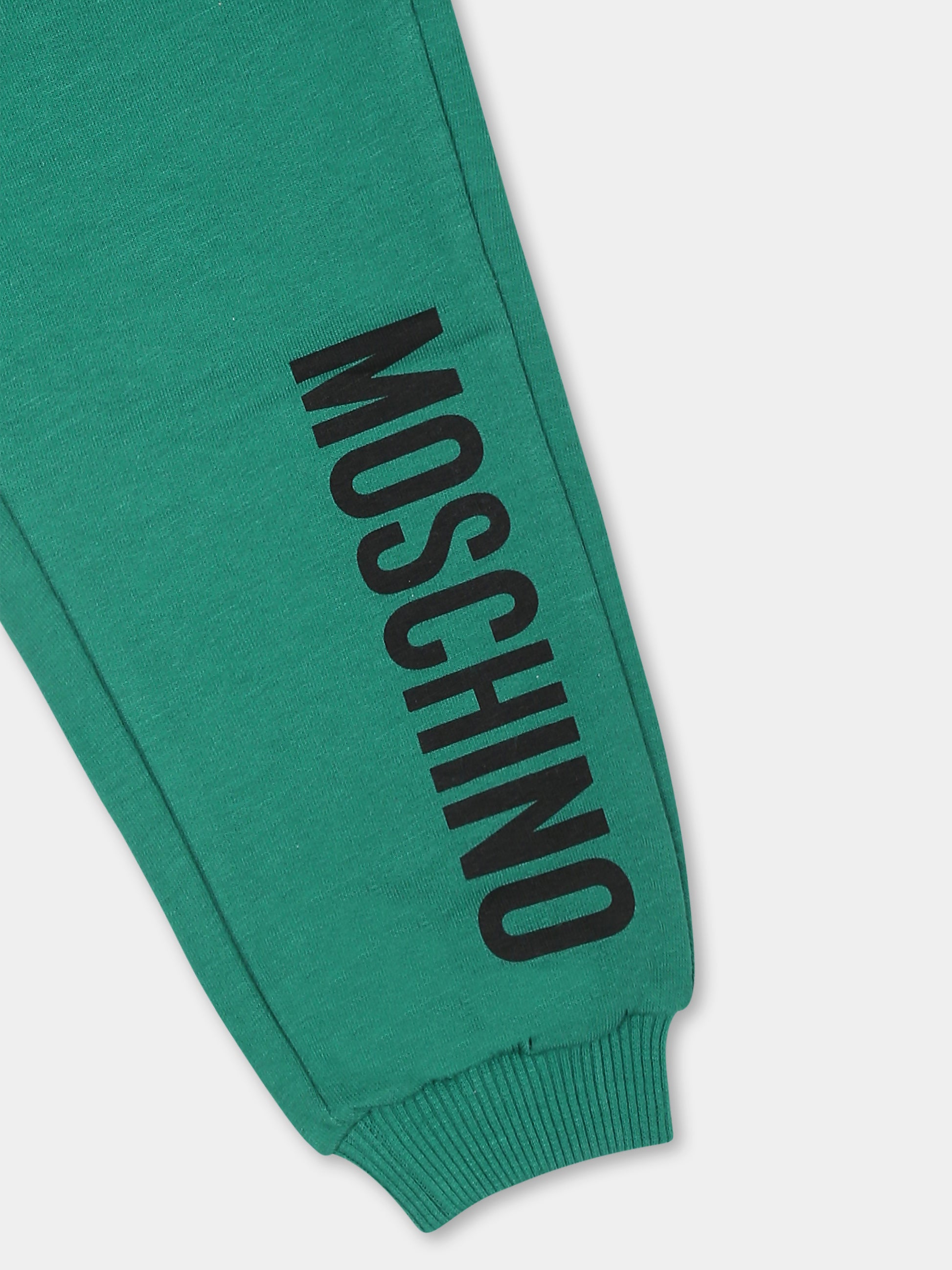 Pantaloni verdi per neonati con logo,Moschino Kids,MUP058 LDA18 30139