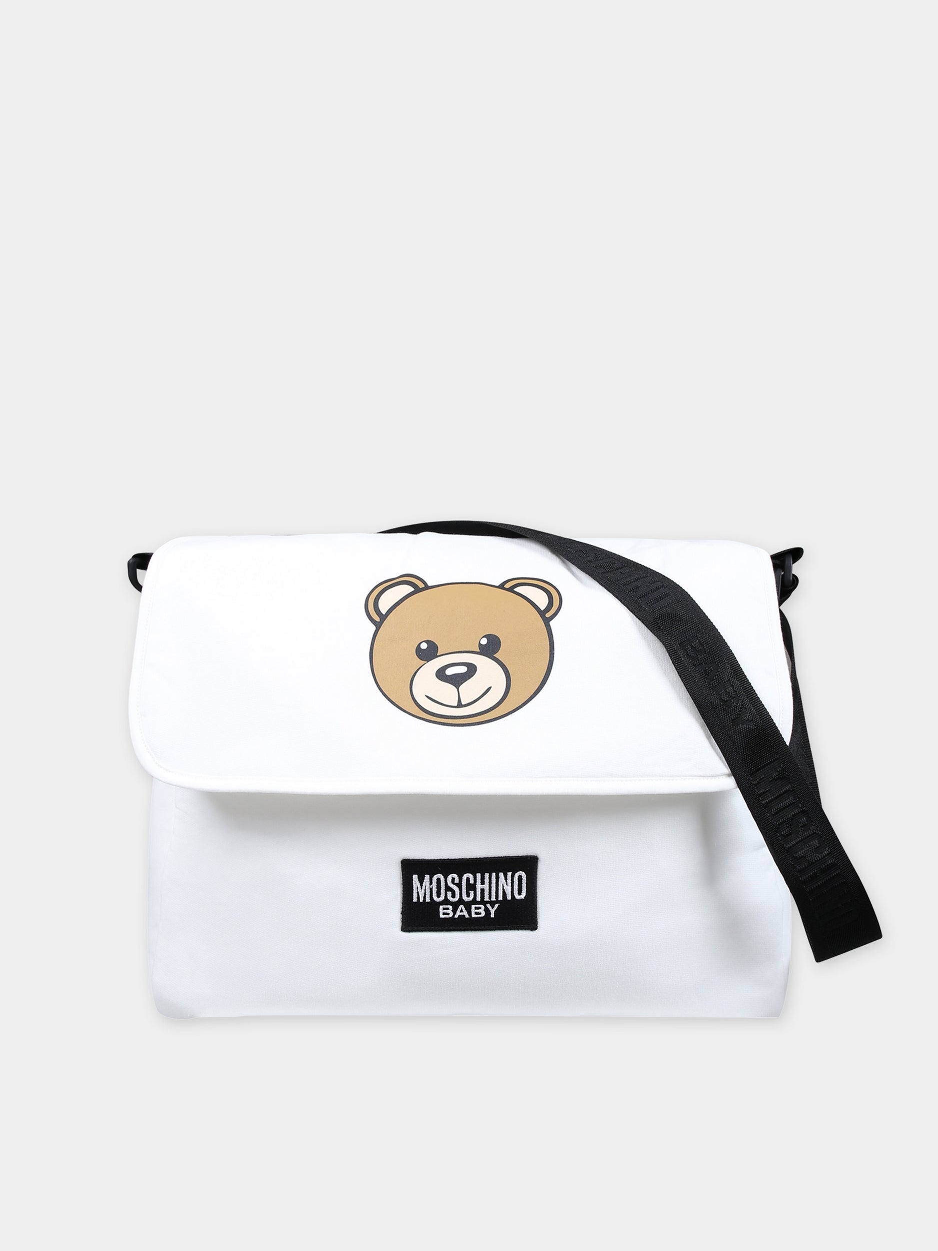 Borsa mamma avorio per neonati con Teddy Bear,Moschino Kids,MUX053 LCA40 10063