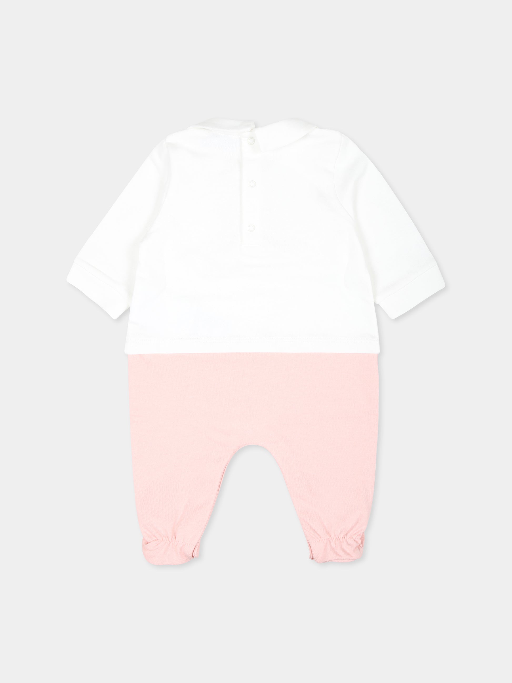 Tutina rosa per neonata con Teddy Bear sdraiato,Moschino Kids,MUY06Z LCA63 50209