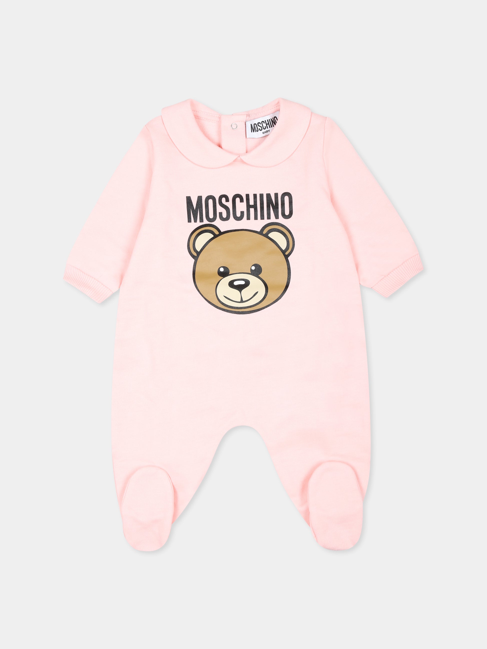 Set tutine rosa per neonata con Teddy Bear,Moschino Kids,MUY077 LCA40 50209