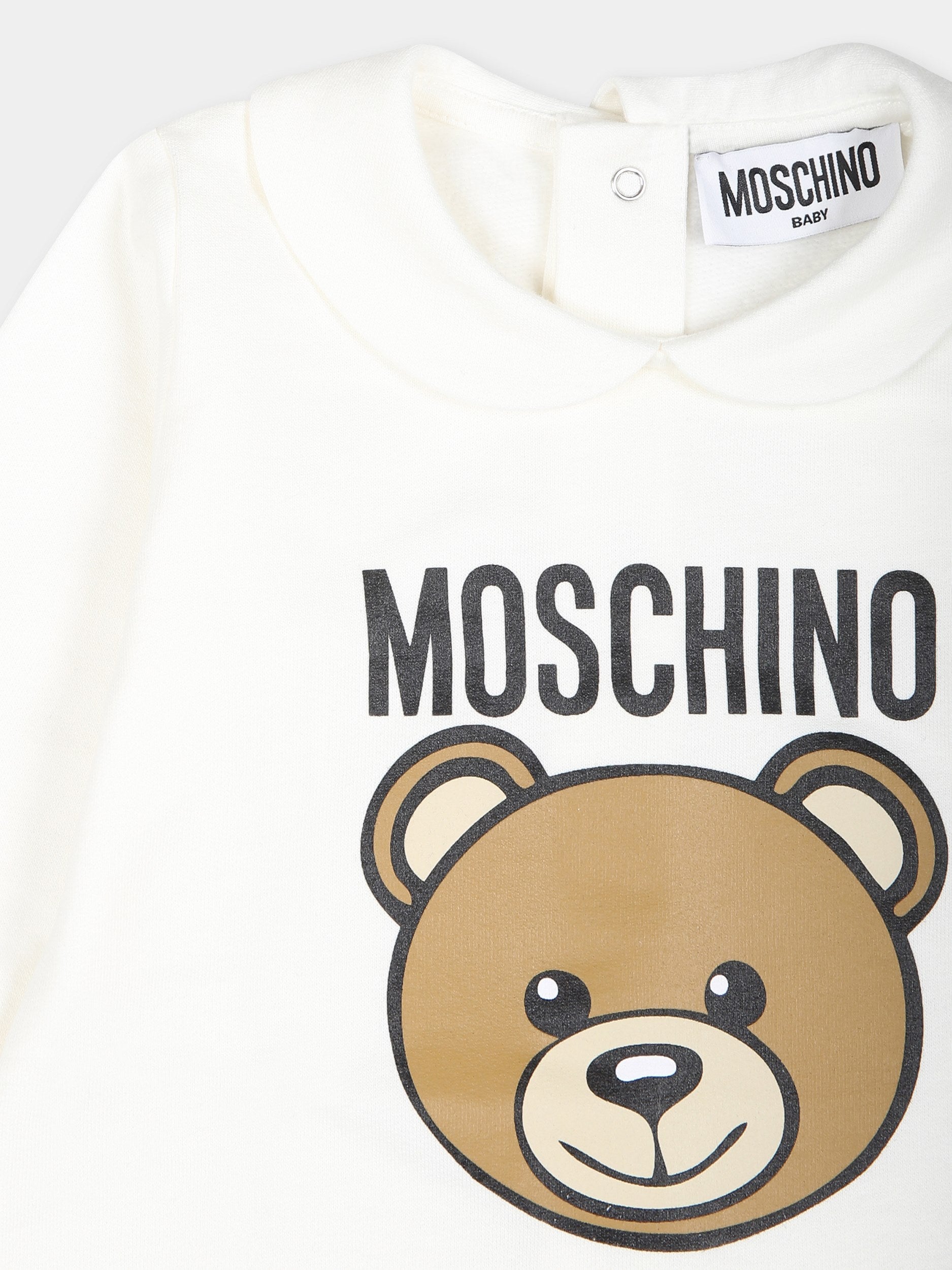 Tutina avorio per neonati con Teddy Bear,Moschino Kids,MUY078 LCA40 10063