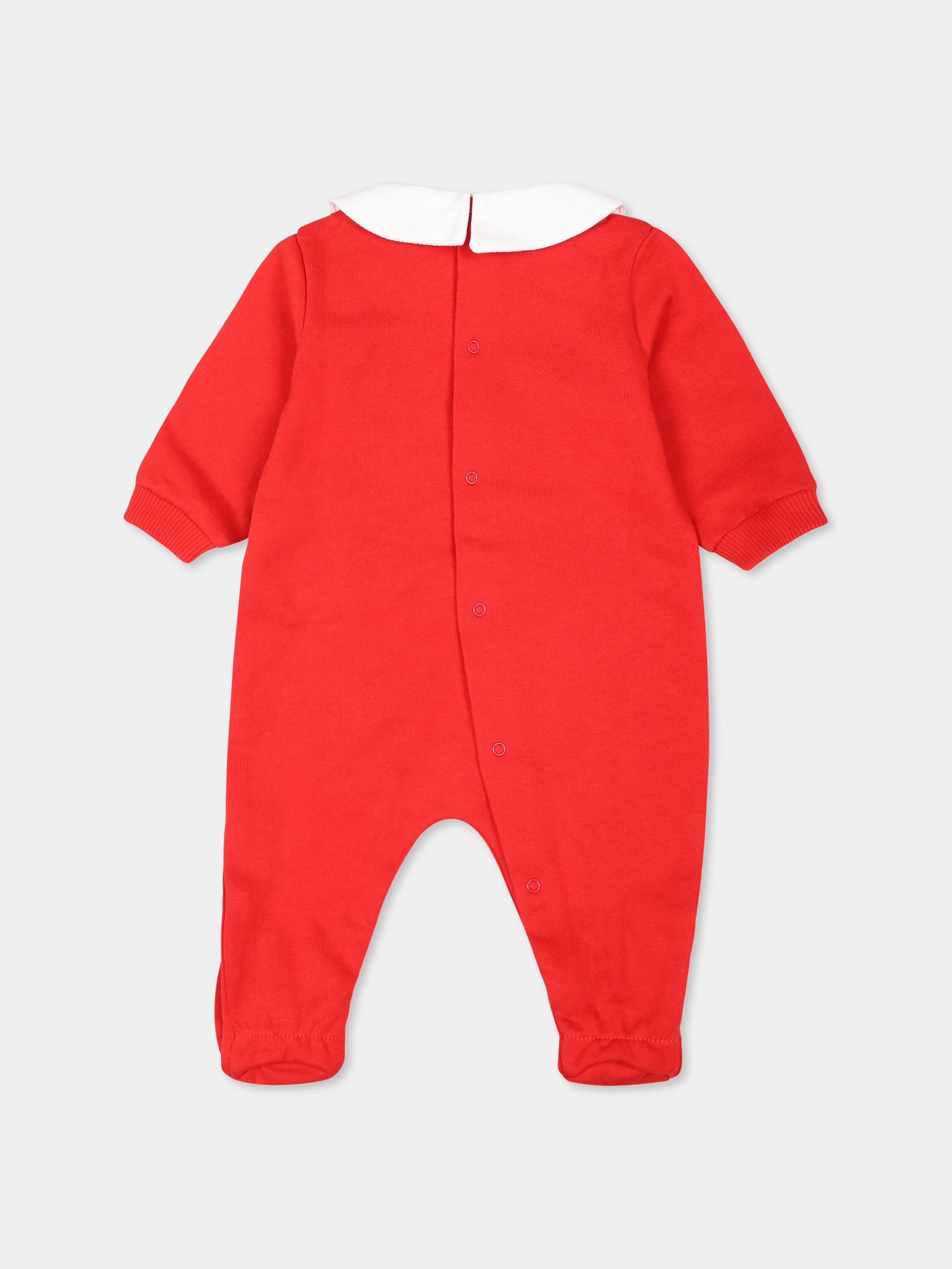 Tutina rossa per neonati con due Teddy Bears,Moschino Kids,MZY037 LCA14 50109