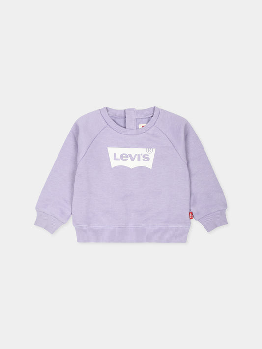 Felpa viola per neonata con logo,Levi's Kids,1E6660 PAR