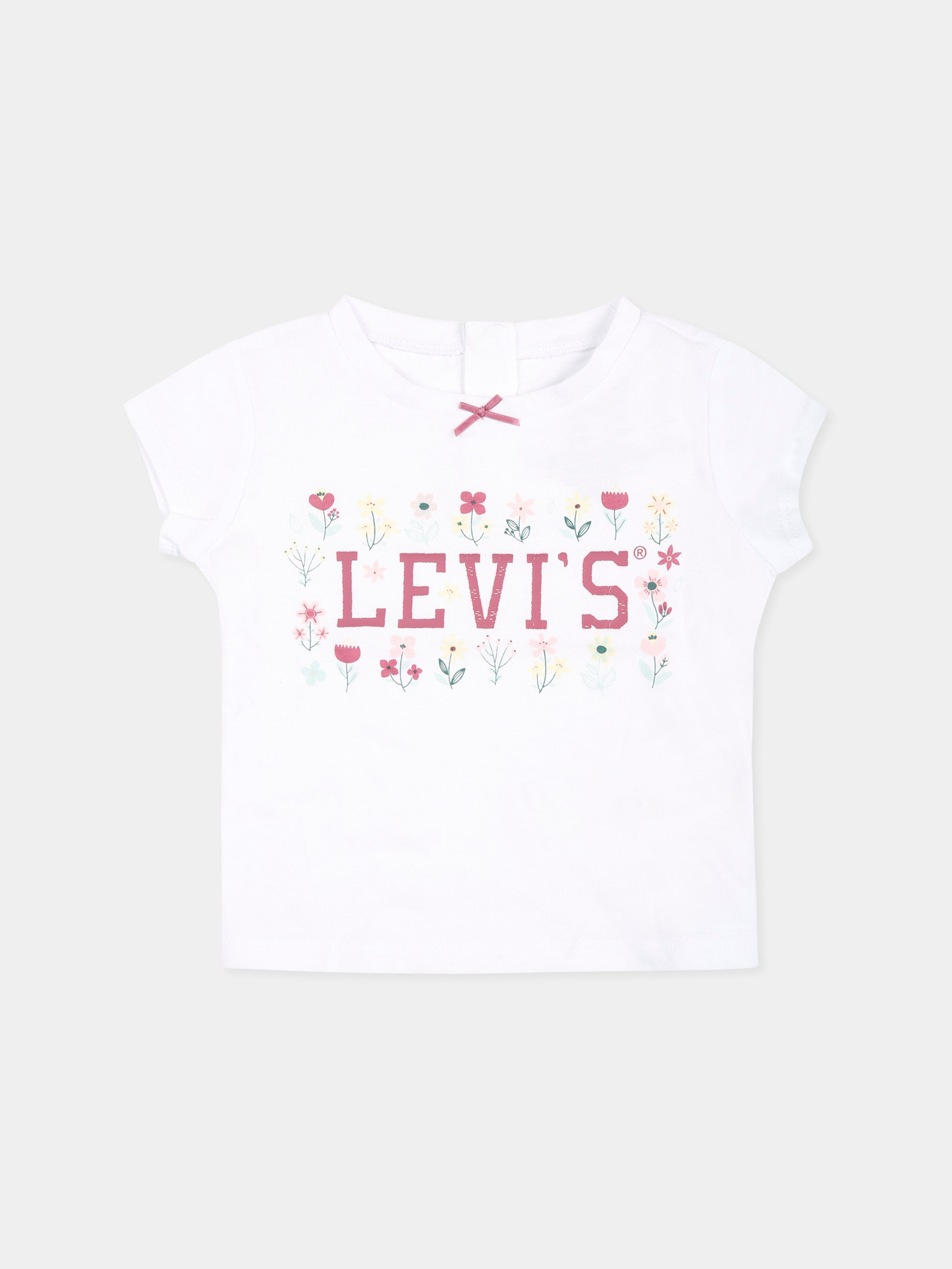 Completo rosa per neonata con logo e fiori,Levi's Kids,1EK978 AHT