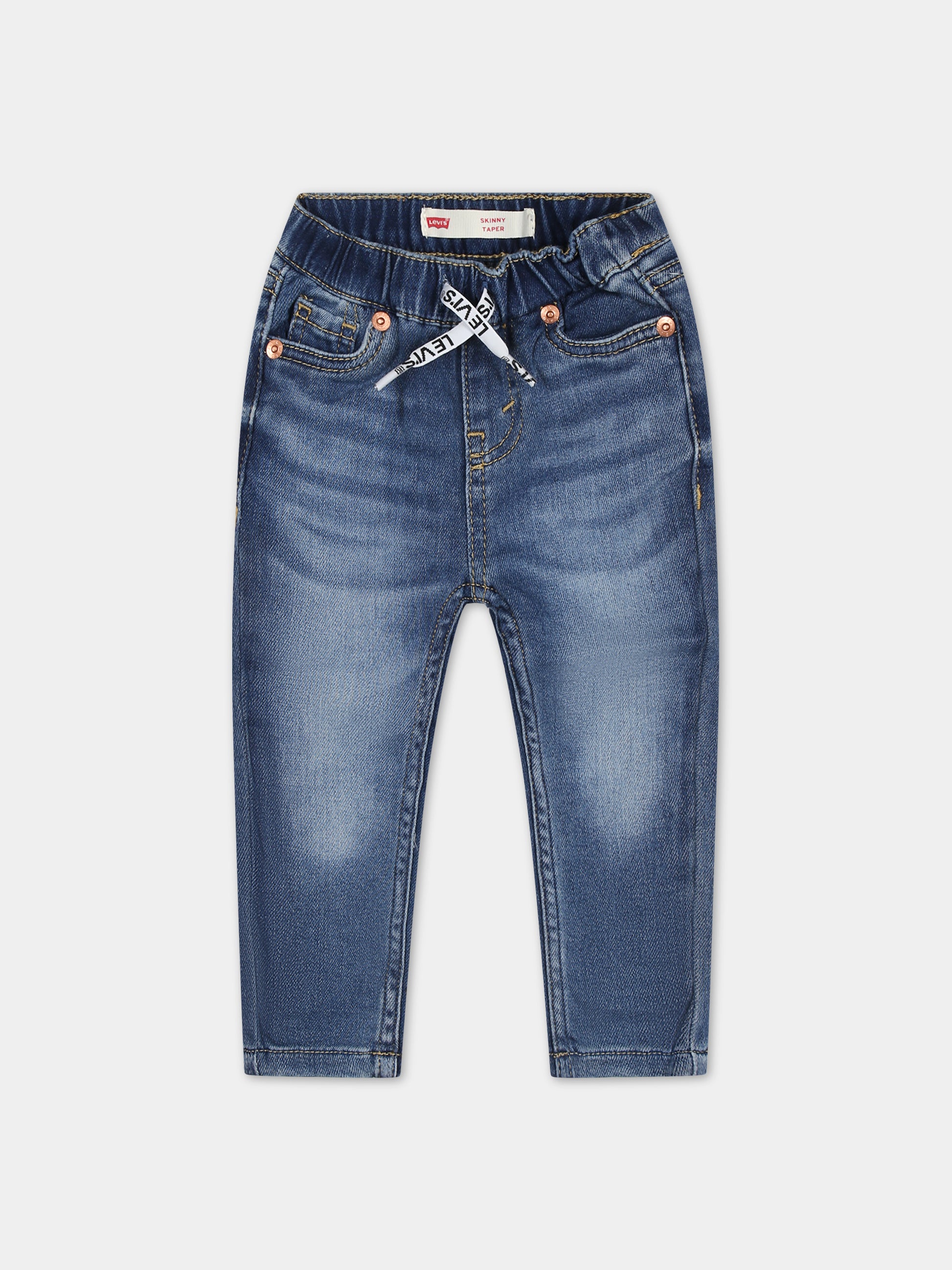 Jeans in denim per neonato con patch logato,Levi's Kids,23WMLK6EC946 M0L