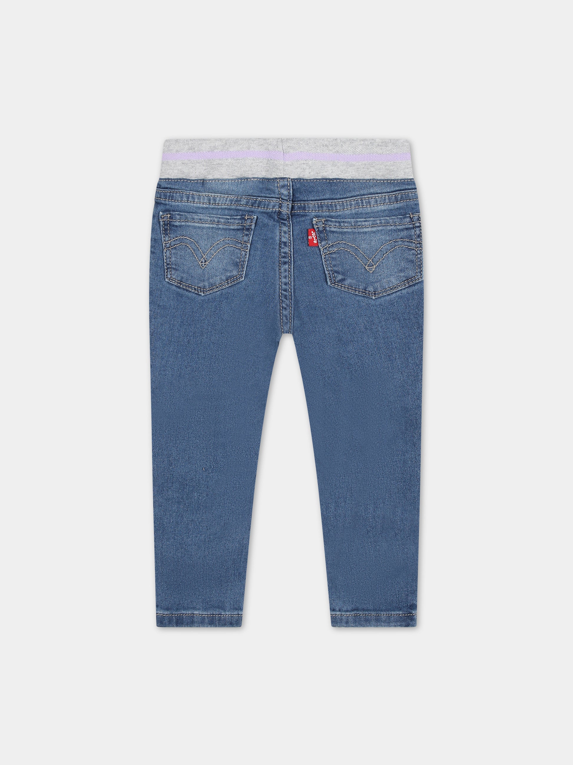 Jeans in denim per neonato con patch logato,Levi's Kids,23WLK1EA187 M8F