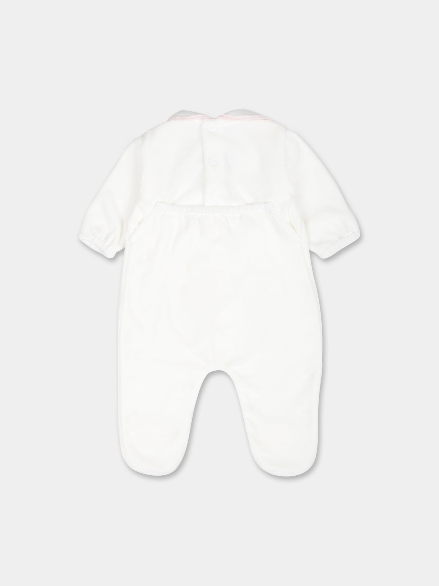 Tutina bianca per neonata con scritta Mum,Little Bear,9038 LATTE/ROSA