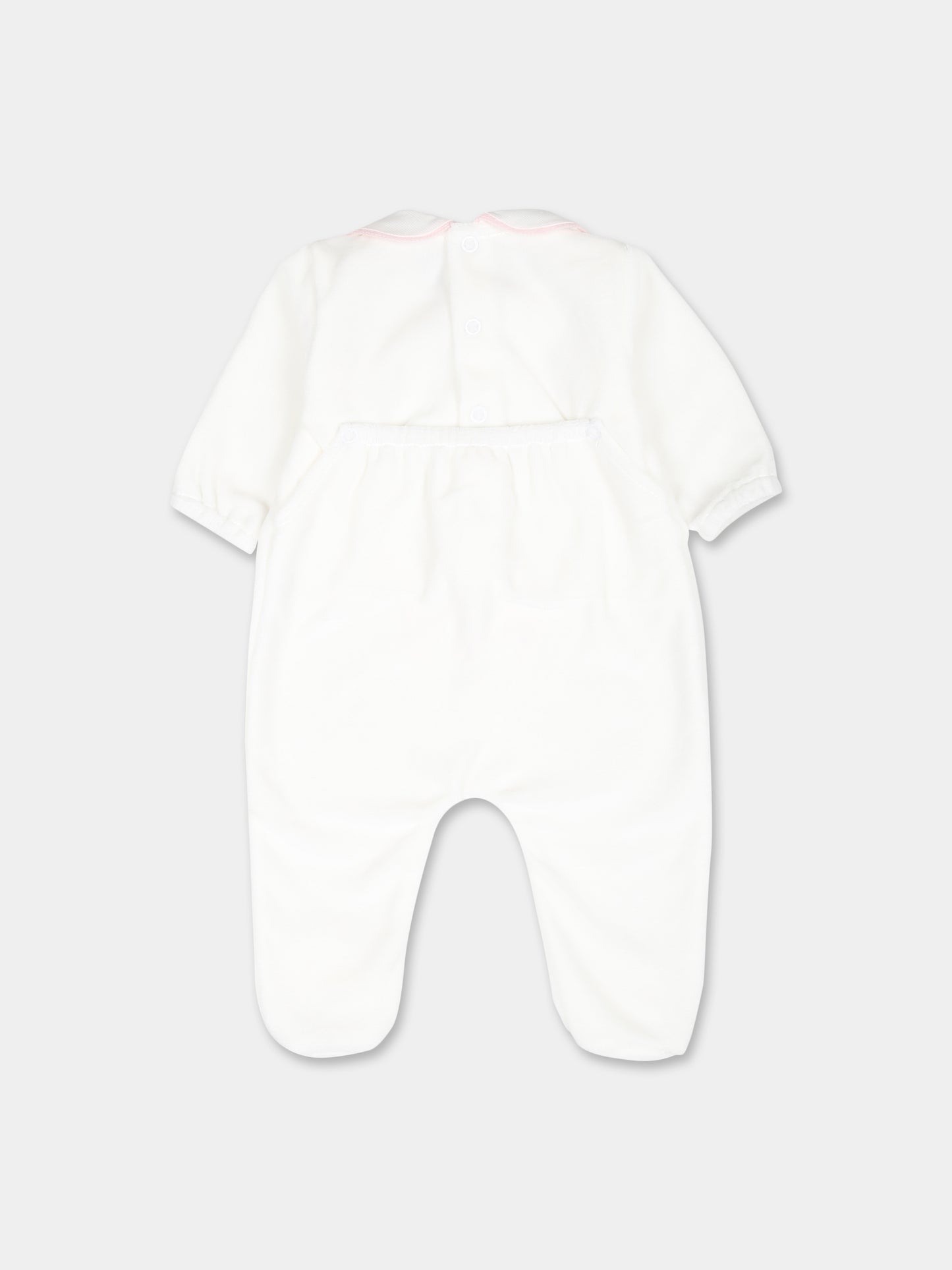 Tutina bianca per neonata con scritta Dad,Little Bear,9037 LATTE/ROSA