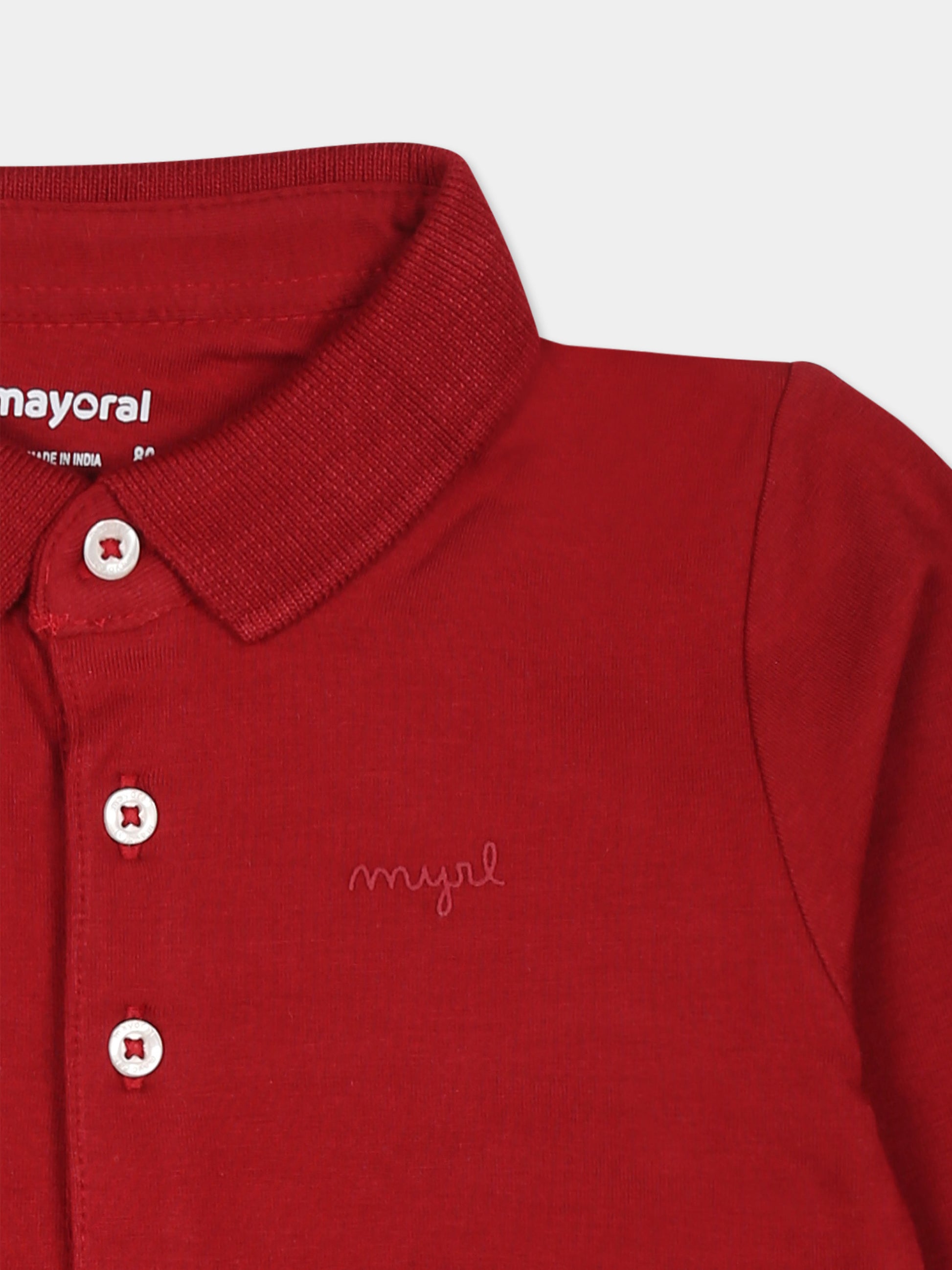 Polo rossa per neonato con logo,Mayoral,2183 043