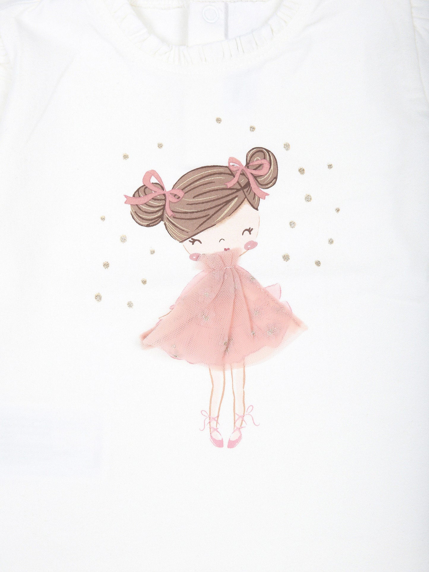 T-shirt avorio per neonata con stampa ballerina,Mayoral,2048 080