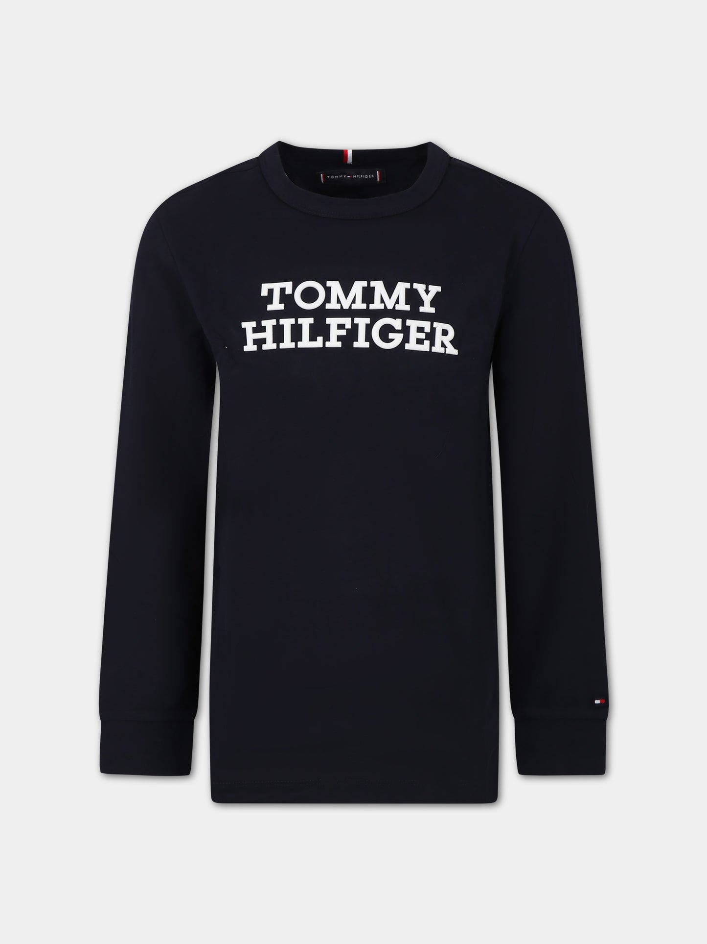 Felpa blu per bambini con logo,Tommy Hilfiger Junior,23W KB0KB08554 DW5