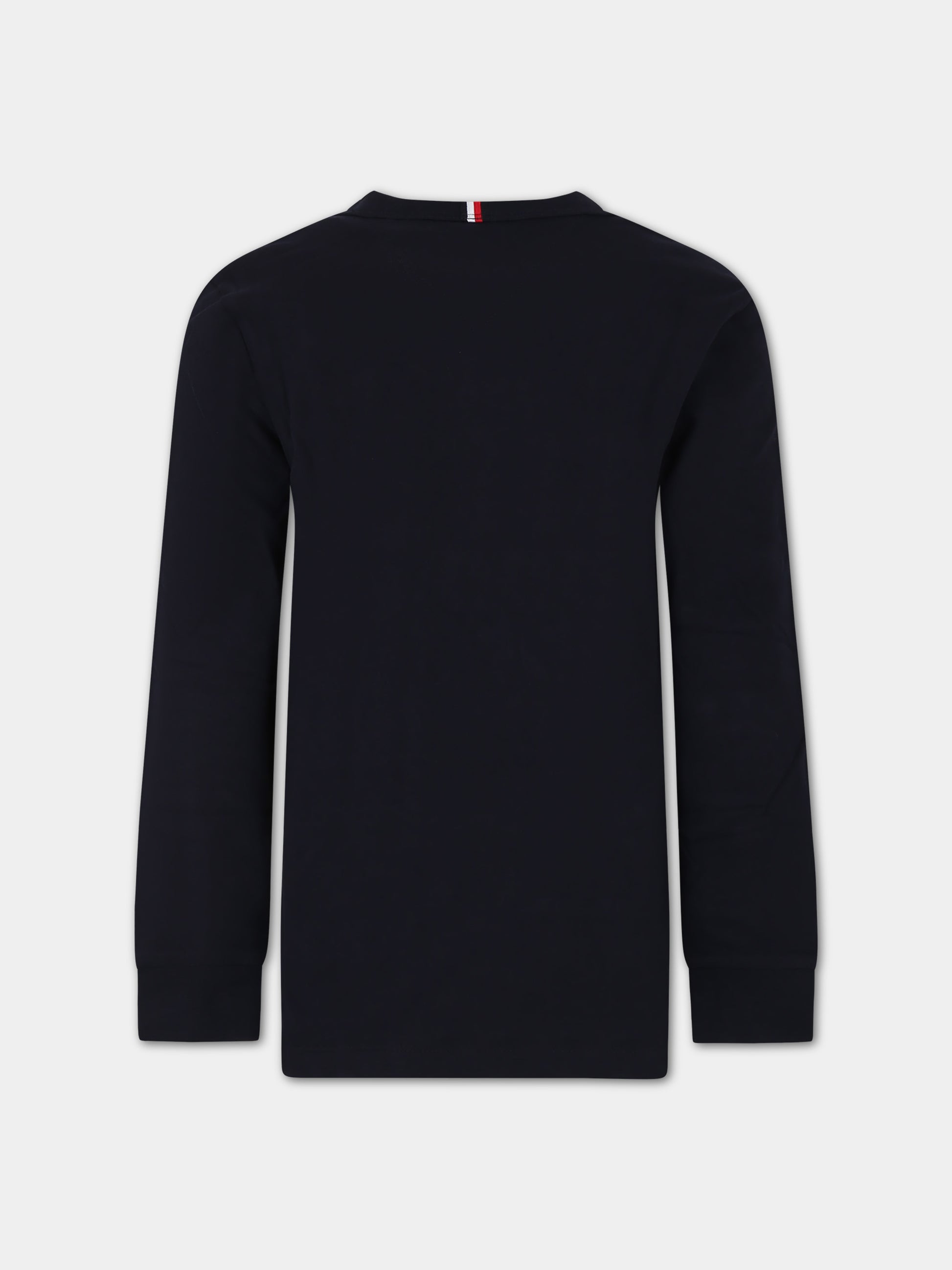 Felpa blu per bambini con logo,Tommy Hilfiger Junior,23W KB0KB08554 DW5