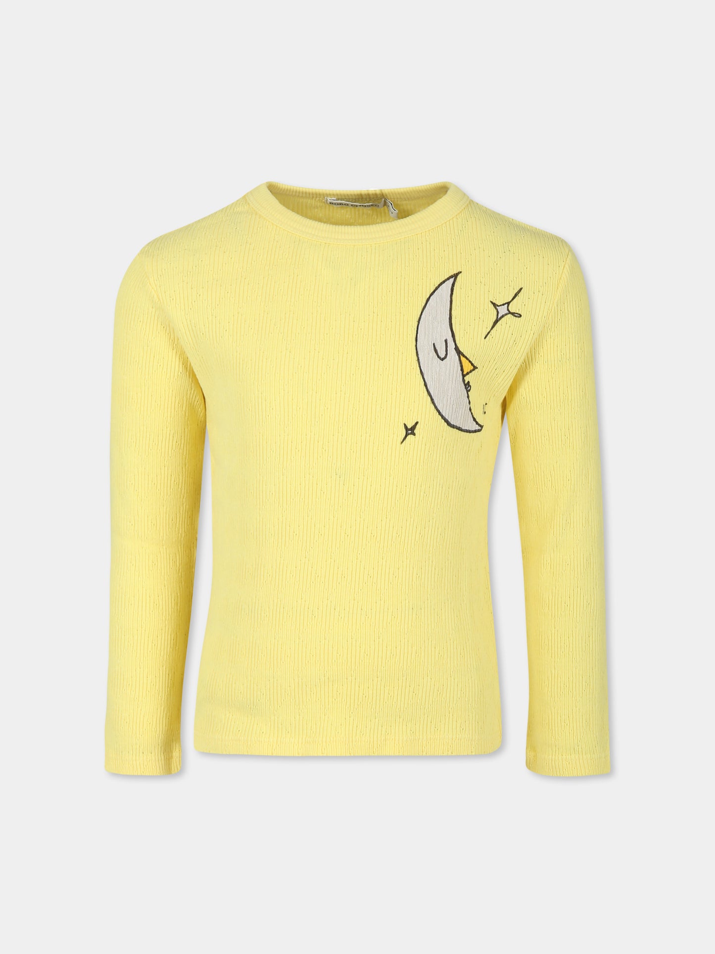 T-shirt gialla per bambina con stampa luna,Bobo Choses,B224AC024