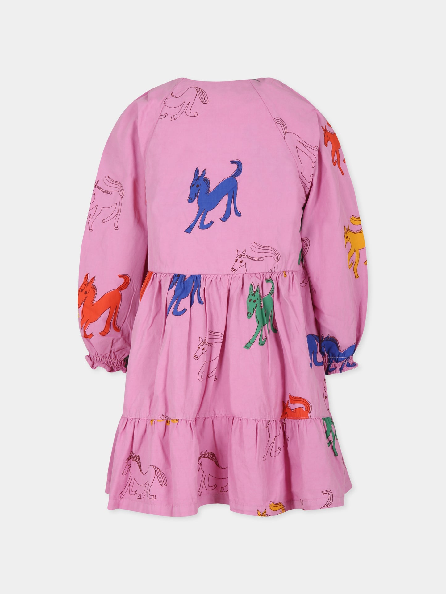 Vestito rosa per bambina con cavallo,Bobo Choses,B224AC110