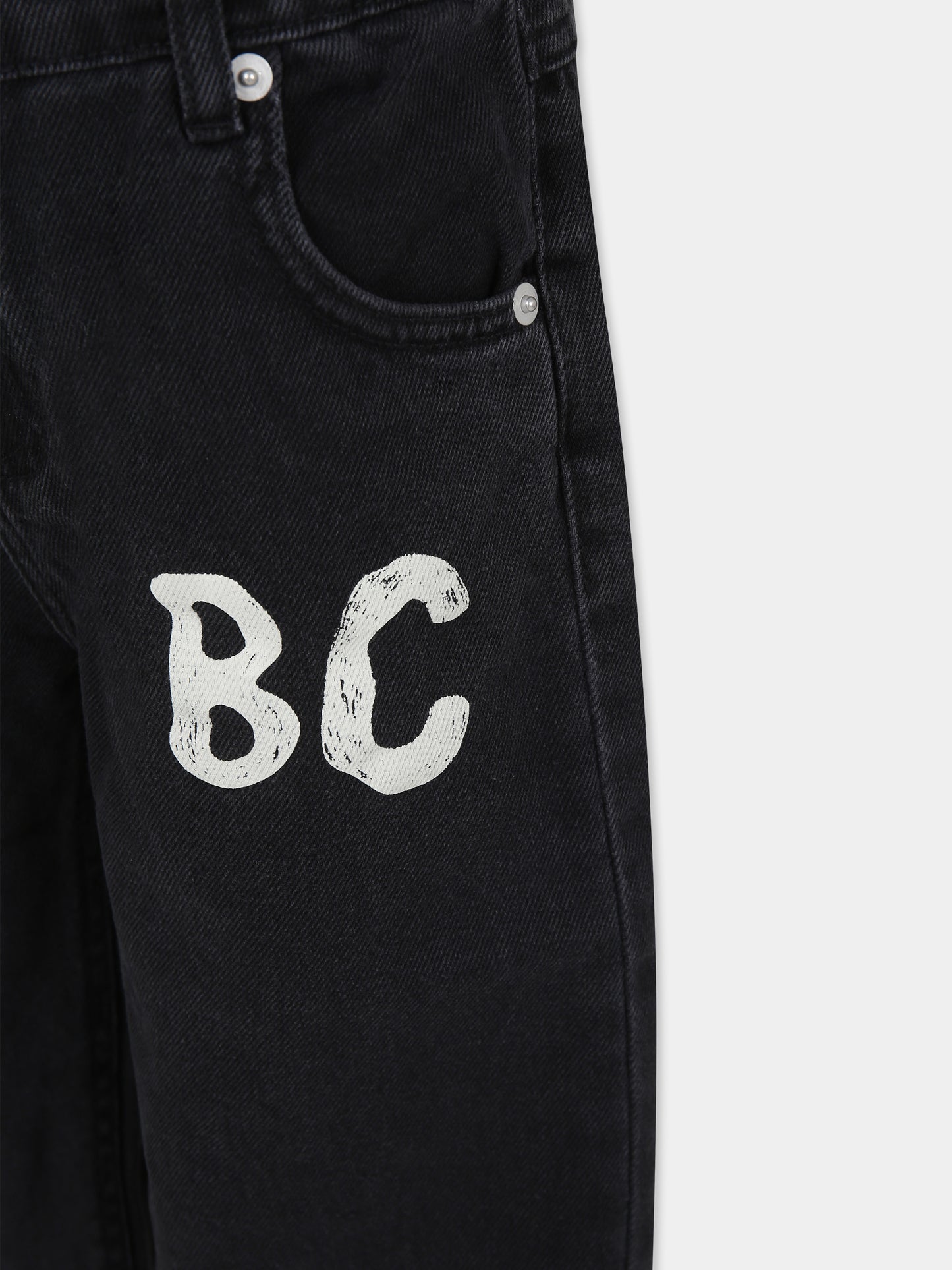 Jeans neri per bambini con logo,Bobo Choses,B224AC107