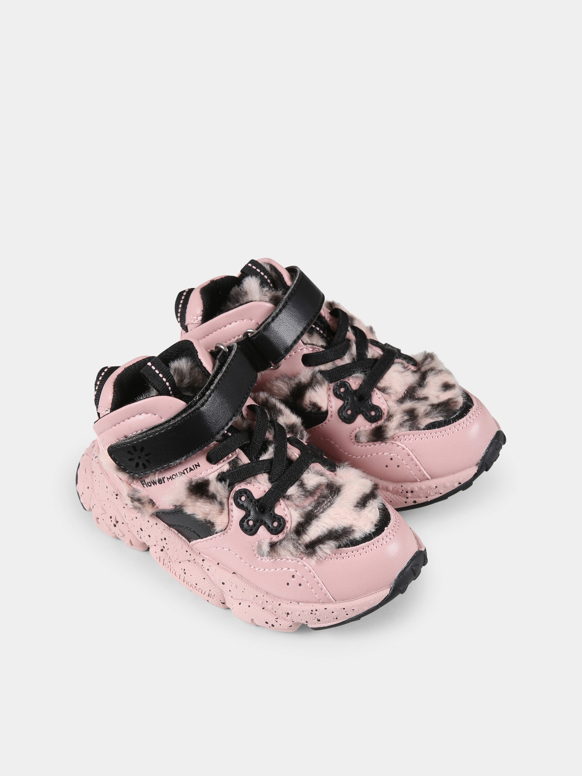 Sneakers Yamano rosa per bambina con logo,Flower Mountain,1M40 001 2018659 03