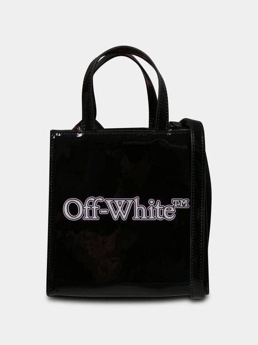 Borsa nera per bambina con logo argentato,Off White,OGNA002F24FAB0011083