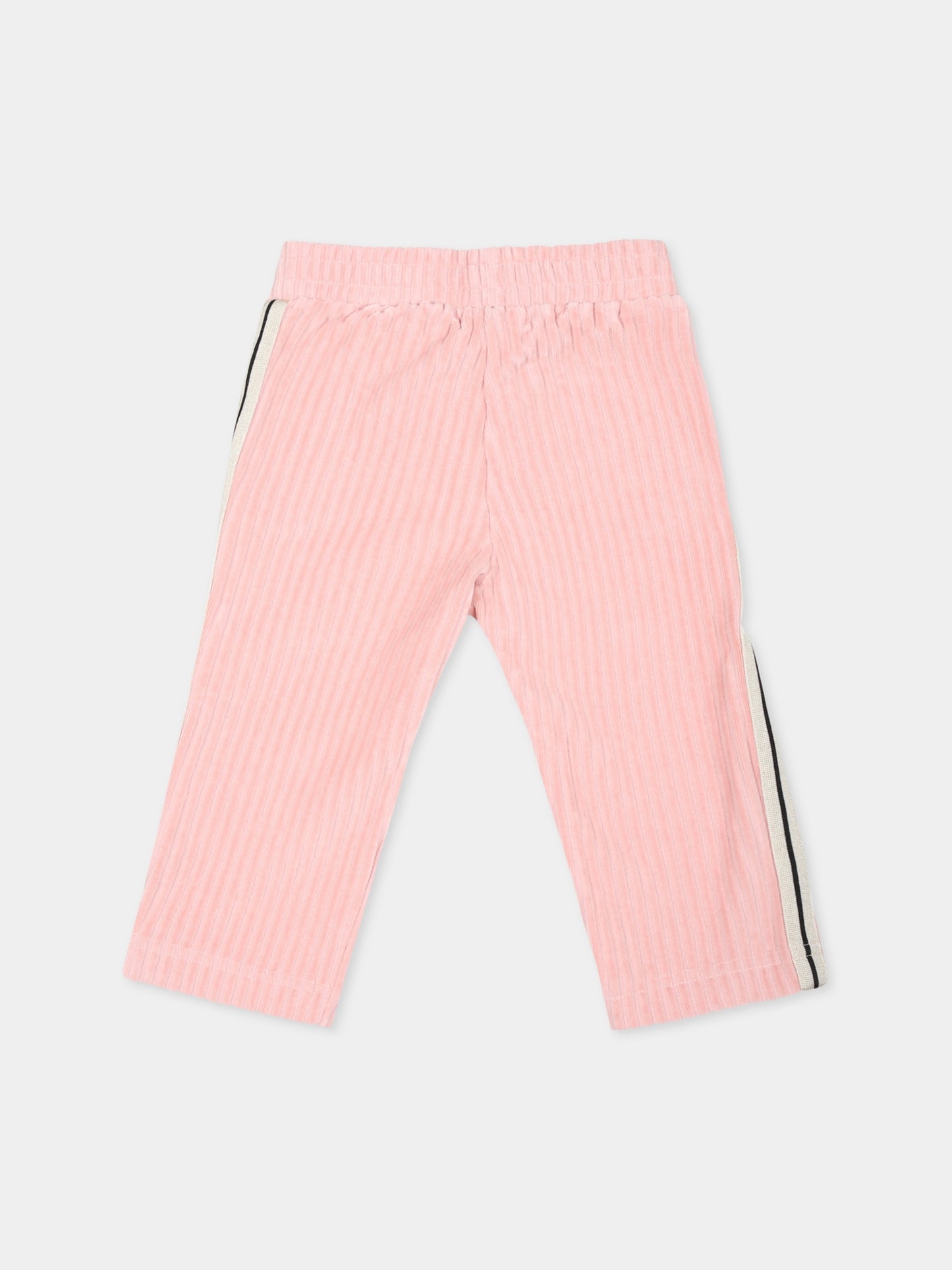 Pantaloni rosa per neonata con logo,Palm Angels,PG4X001F24FLE0013103