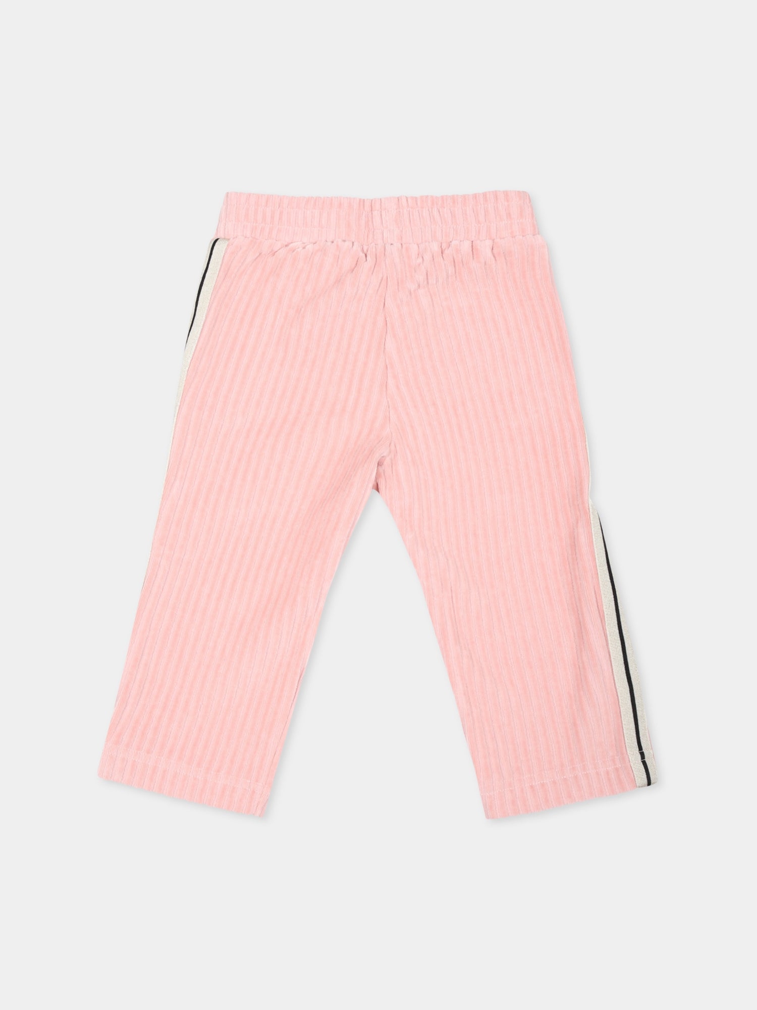 Pantaloni rosa per neonata con logo,Palm Angels,PG4X001F24FLE0013103