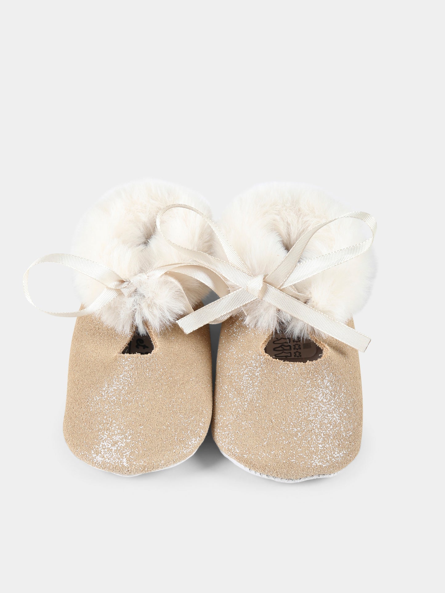 Ballerine oro per neonata con lurex,Tartine Et Chocolat,TZ80001 7424H