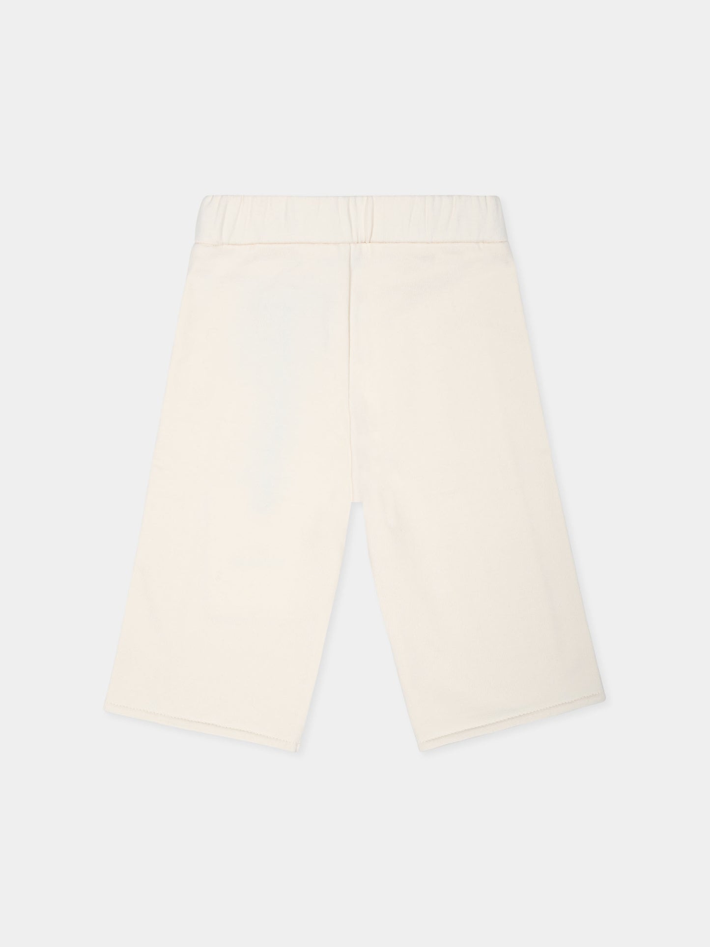 Pantaloni avorio per neonata con patch logato,Moncler Kids,J2951 8H00005 89A23 050