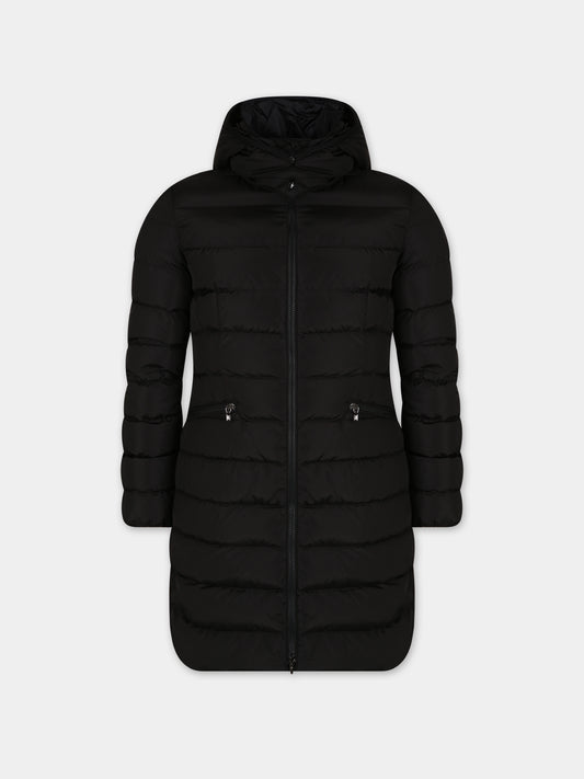 Piumino nero per bambina con iconico patch,Moncler Kids,J2954 1C50210 54155 999