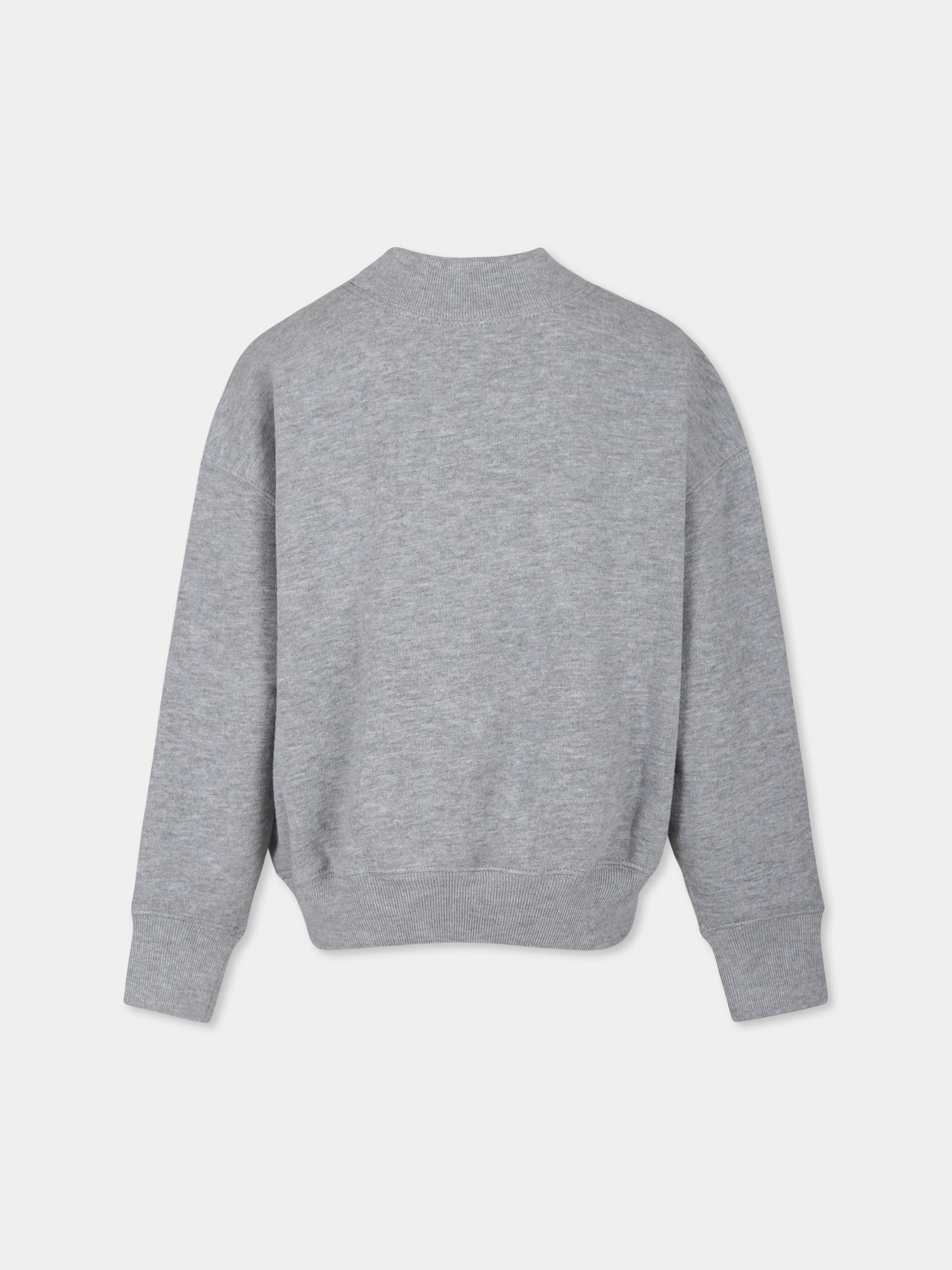 Felpa crop grigia per bambina con logo,Ralph Lauren Kids,950960002