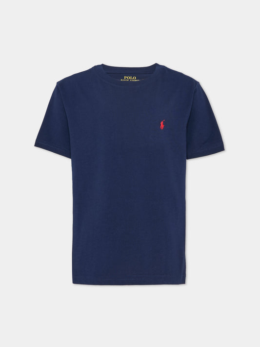 T-shirt bleue pour garçon avec poney