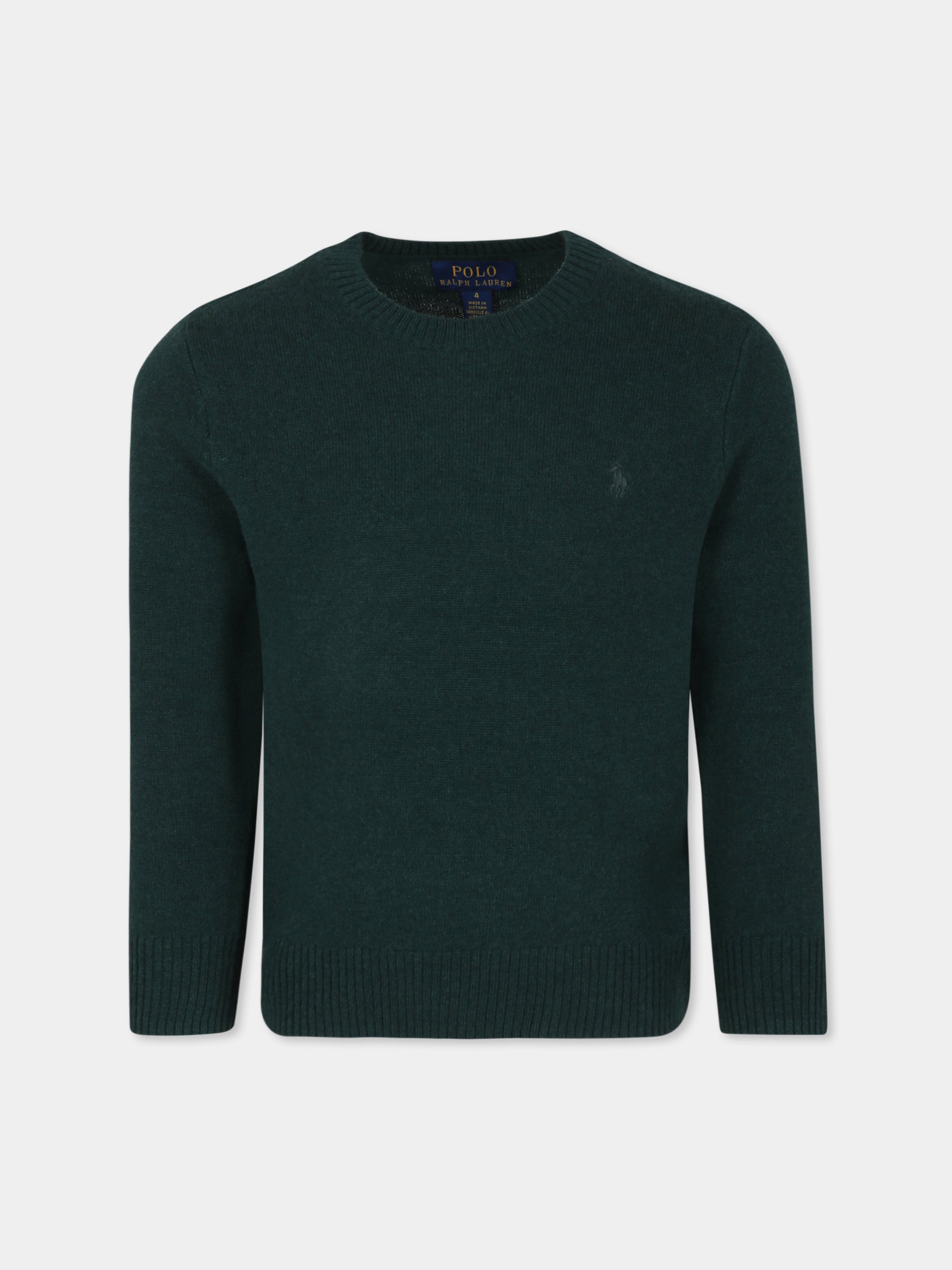 Maglione verde per bambino con cavallino,Ralph Lauren Kids,951349003