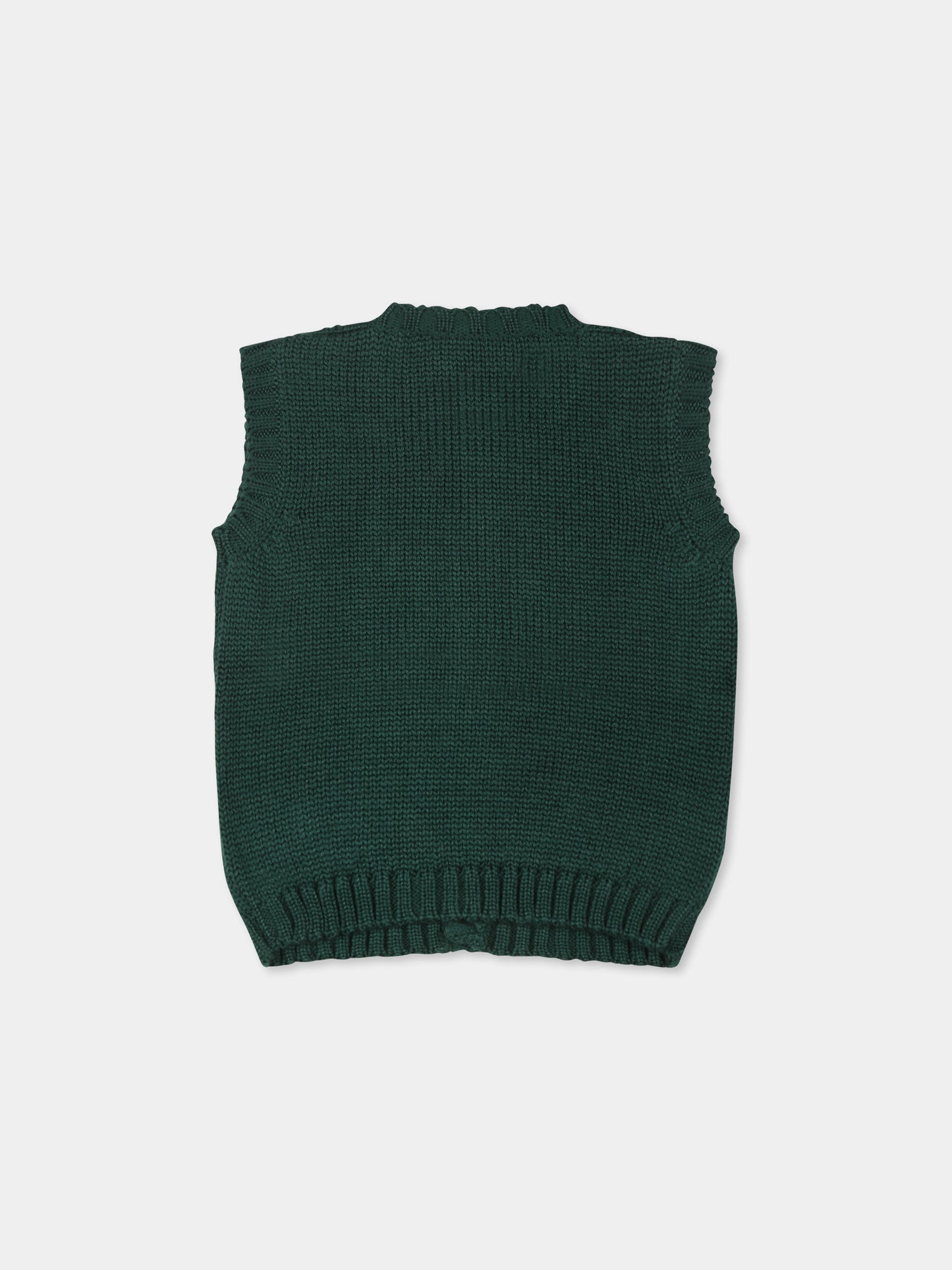 Maglia gilet verde per neonato,La Stupenderia,WCGL21827