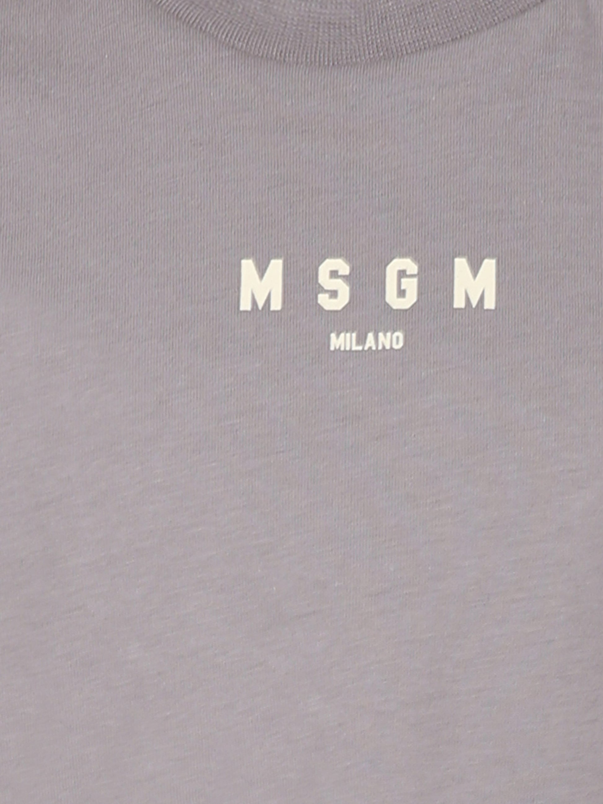 T-shirt beige per bambini con logo,Msgm Kids,F4MSJUTH175 180