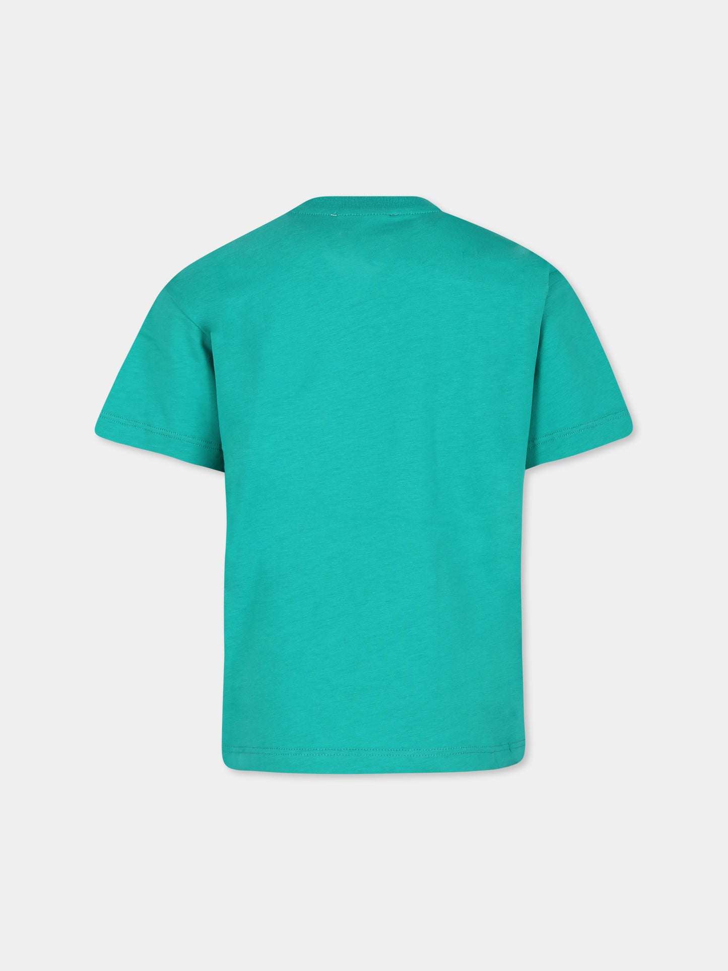 T-shirt verde per bambino con logo,Msgm Kids,F4MSJBTH199 080