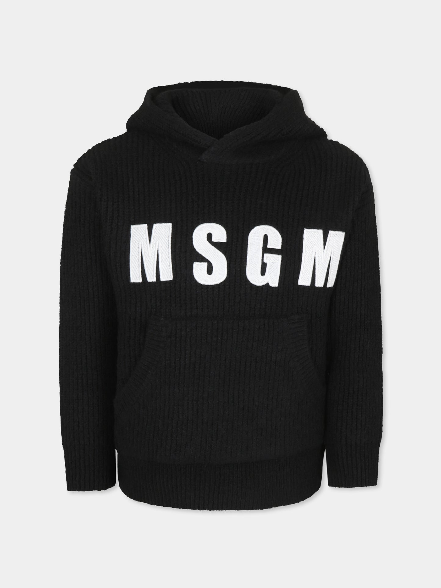 Maglione nero per bambini con logo,Msgm Kids,F4MSJUJP076 110