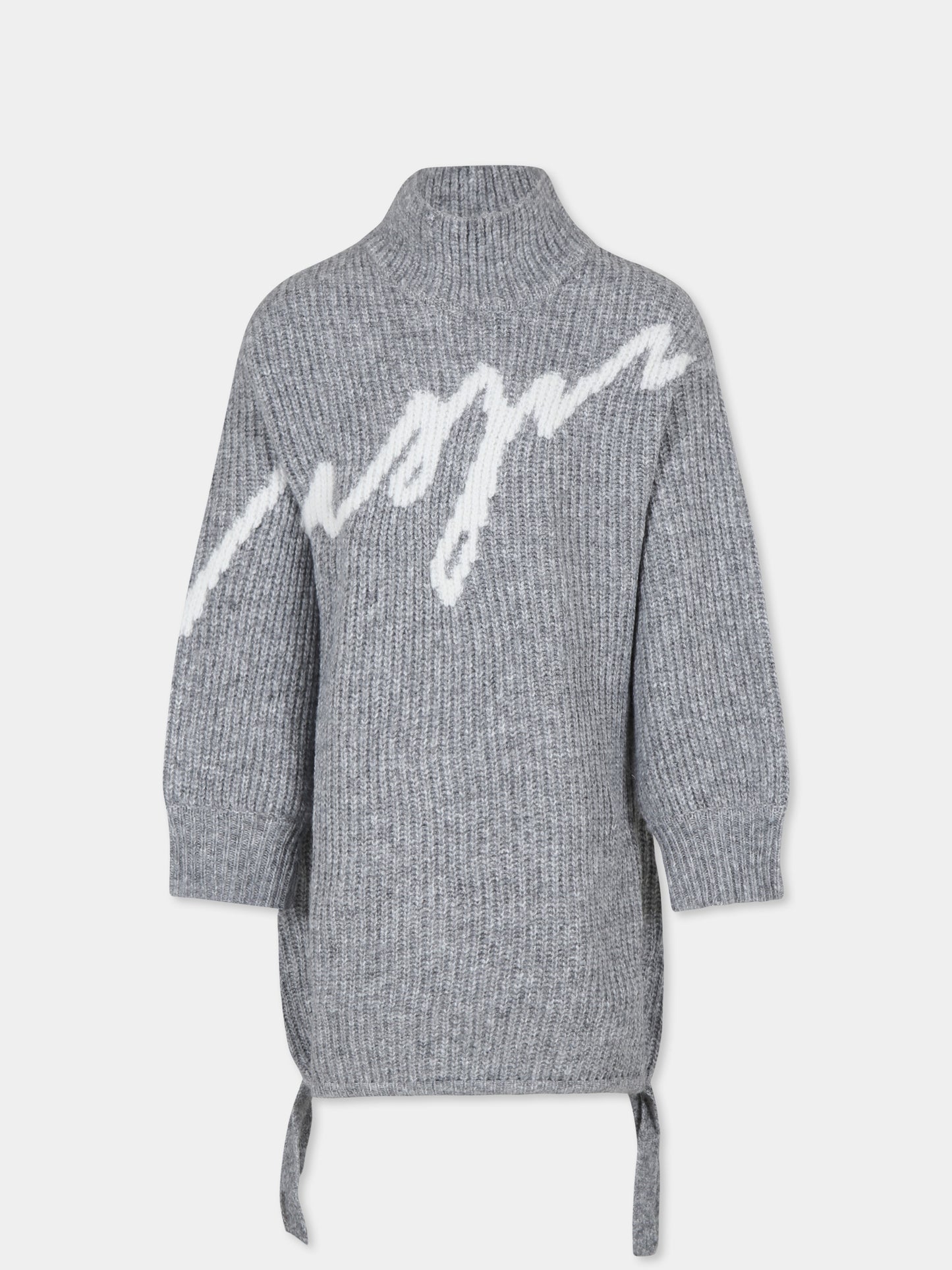 Vestito grigio per bambina con logo,Msgm Kids,F4MSJGDR111 101