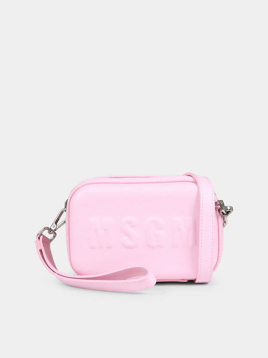 Borsa rosa per bambina con logo,Msgm Kids,F4MSJGBA150 042