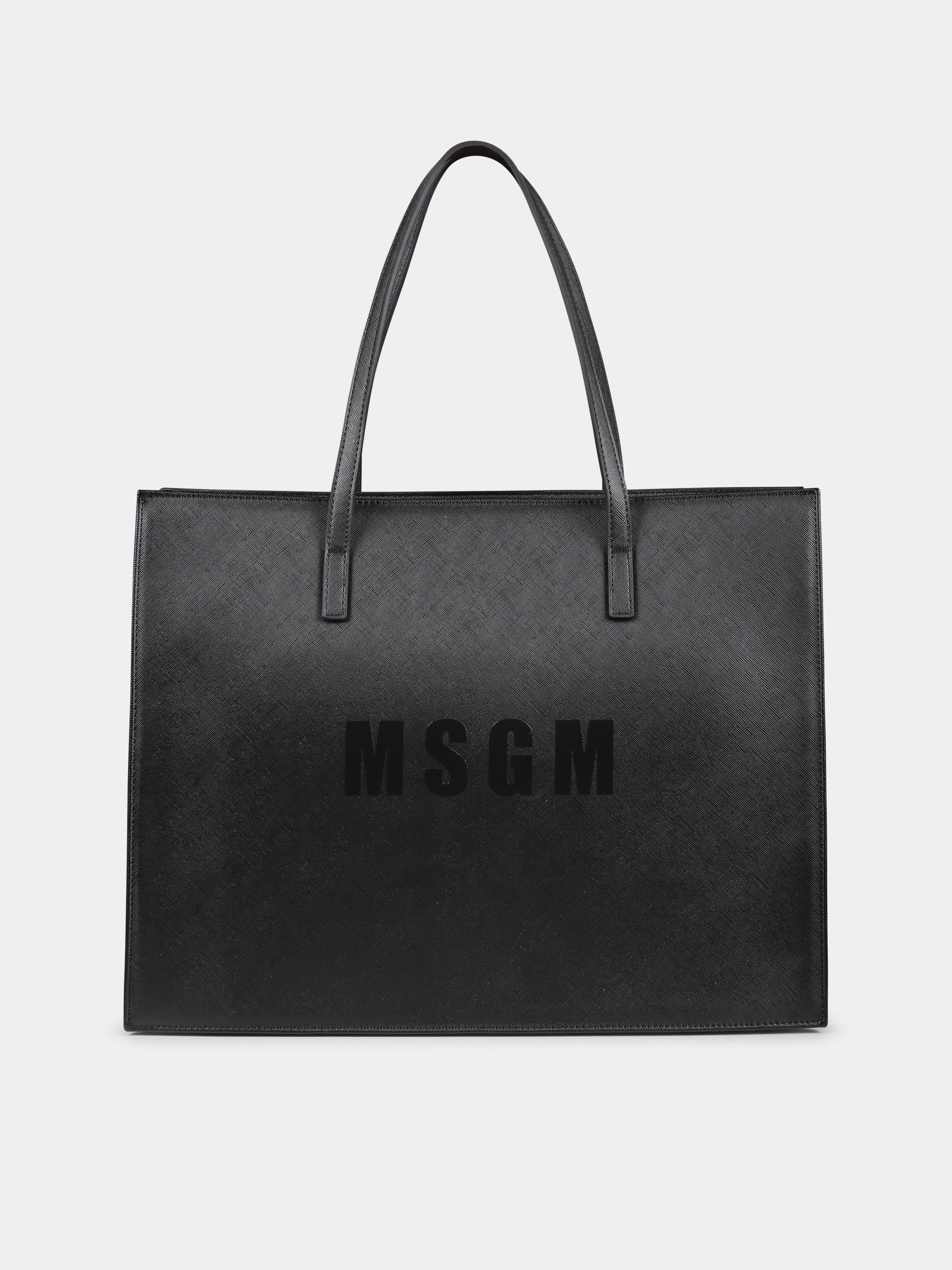 Borsa nera per bambina con logo,Msgm Kids,F4MSJGBA287 110