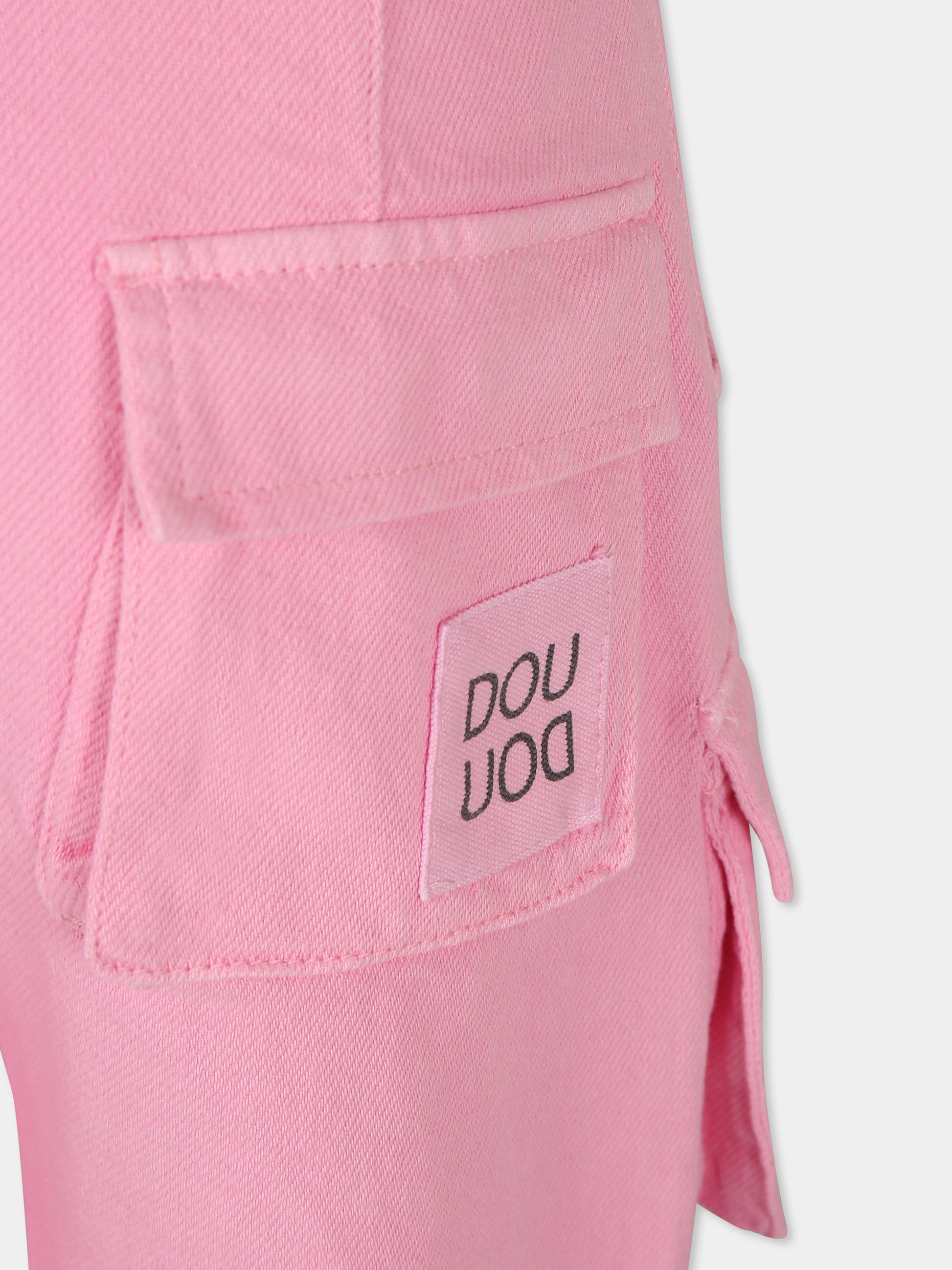 Pantaloni rosa per bambina con logo,Douuod Kids,DV6P20 Z2469 552