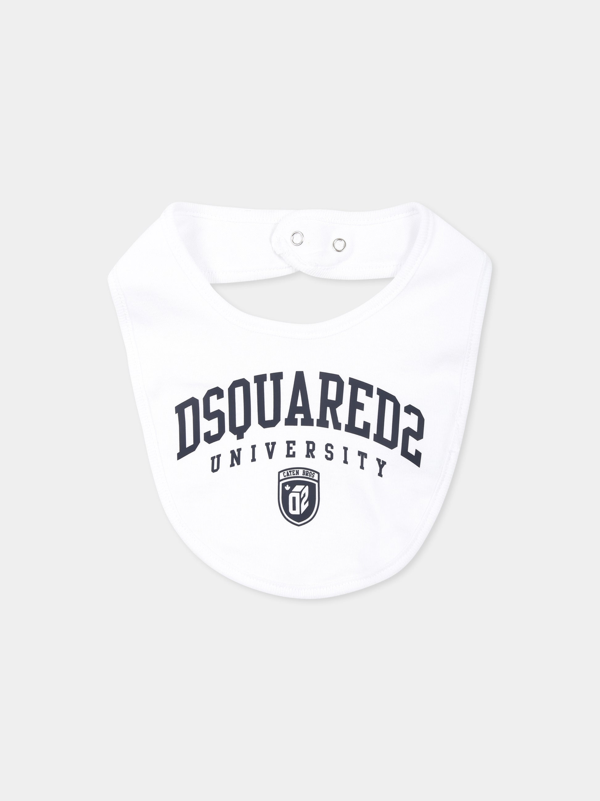 Set body bianco per neonato con logo,Dsquared2,DQ2516 D0A8U D2U93BOX DQ100