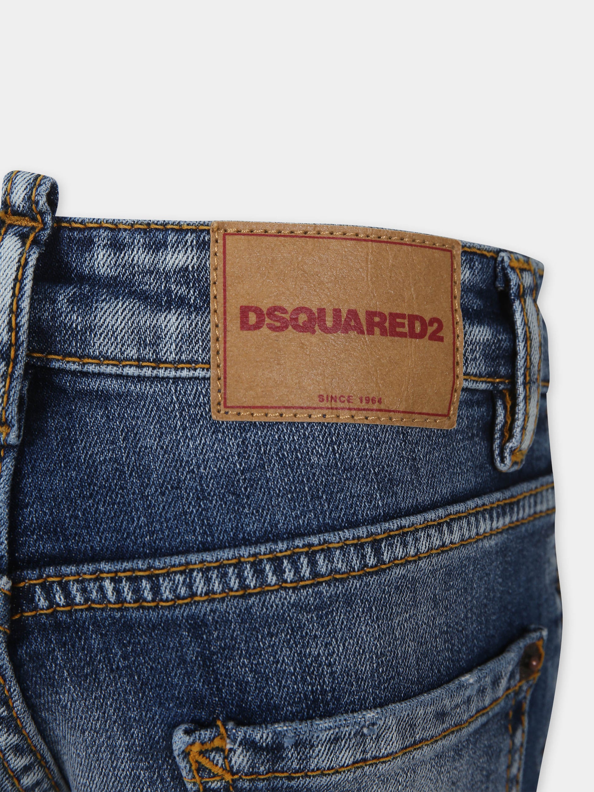 Jeans blu per bambino con logo,Dsquared2,DQ0731 D0A98 D2P438U DQ01